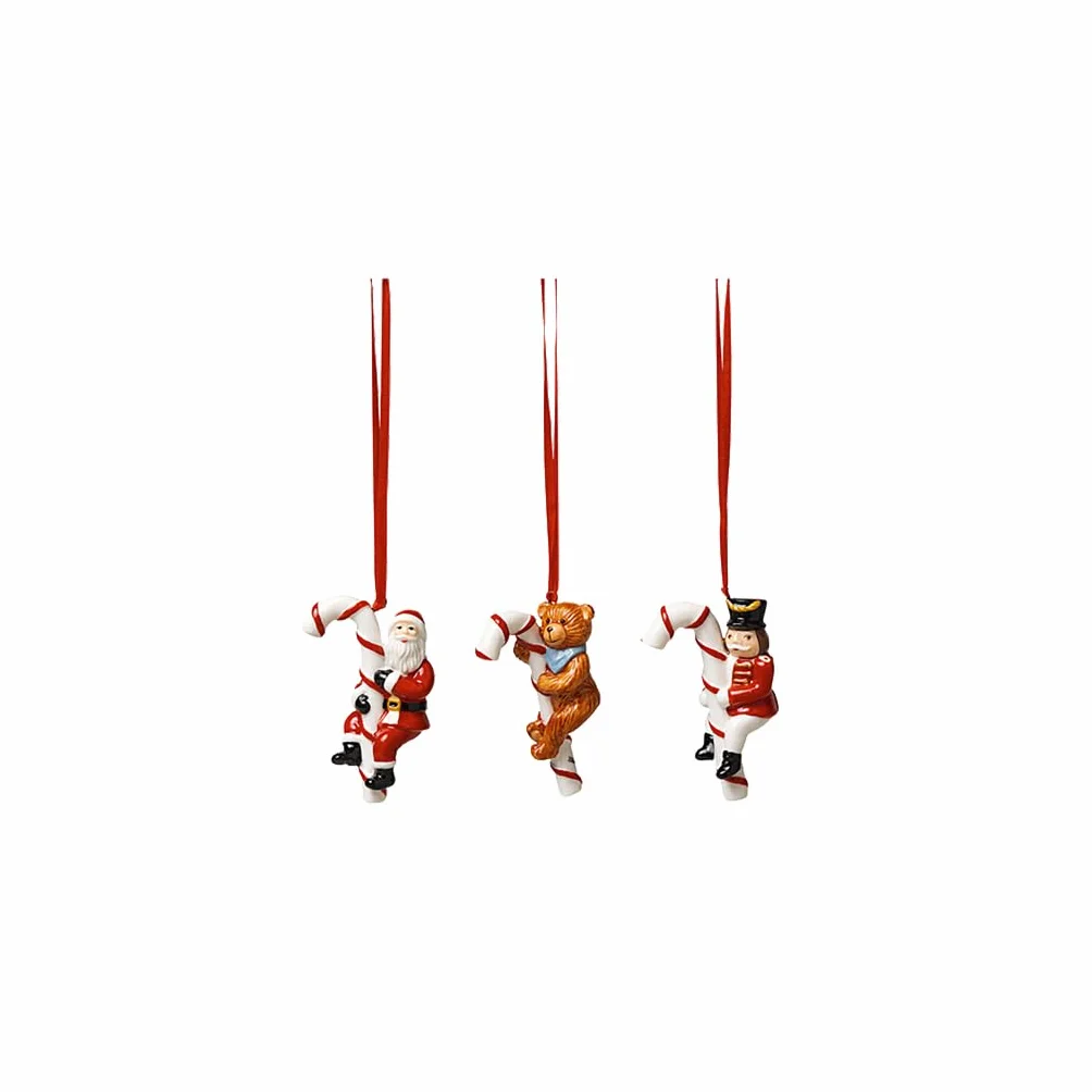 Villeroy & Boch - Nostalgiczne ornamenty, ornamenty laska cukrowa, zestaw 3-częściowy, 13 x 3,5 x 7,5 cm, porcelana, wielokolorowe, 14-8331-6690