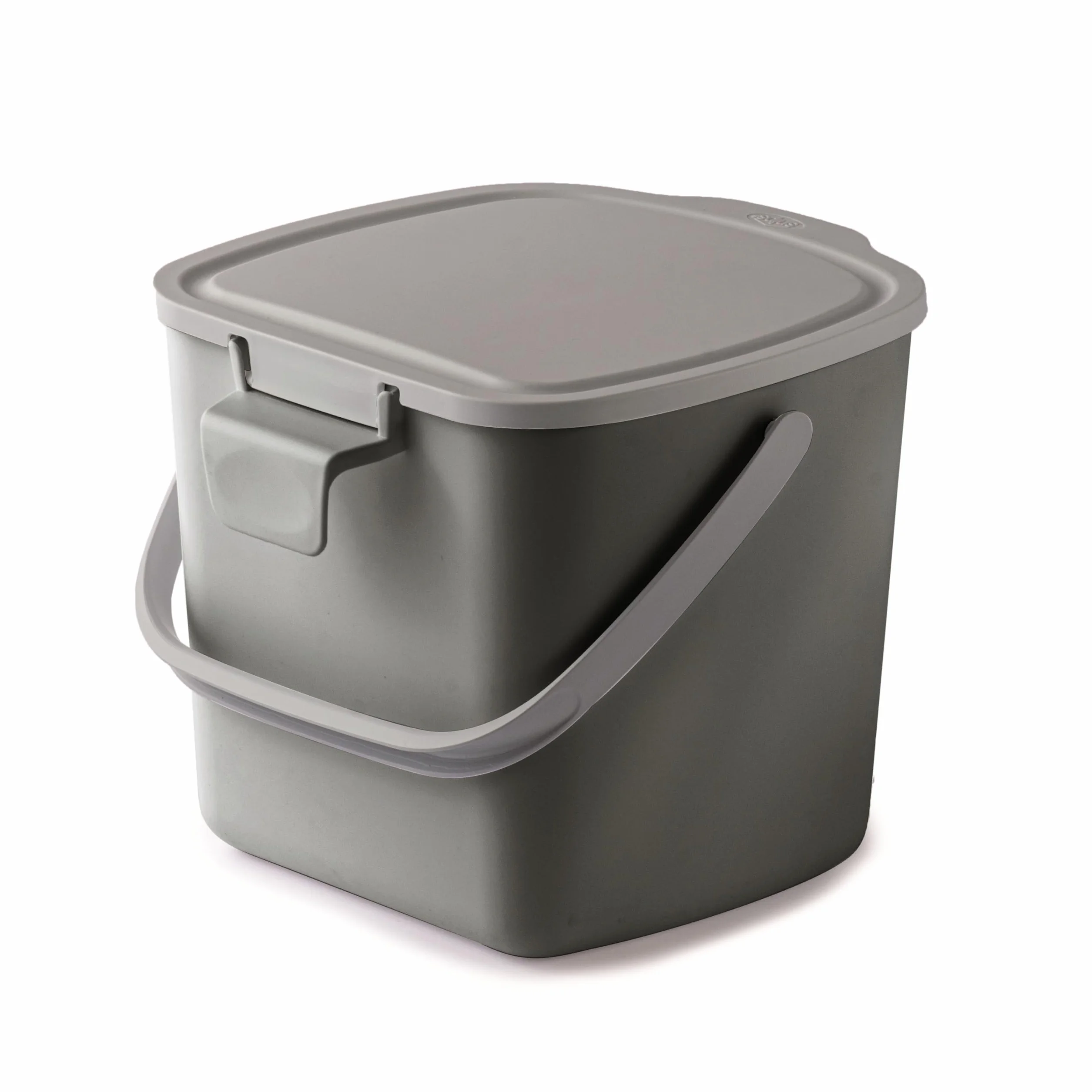 Snips Kosz na odpady organiczne, kosz na kompost, kosz na śmieci z pokrywką i uchwytem, 3 l, ekologiczny kosz na śmieci, do kuchni, 20,5 x 18,5 x 16,7, wyprodukowano we Włoszech, szary, nie zawiera