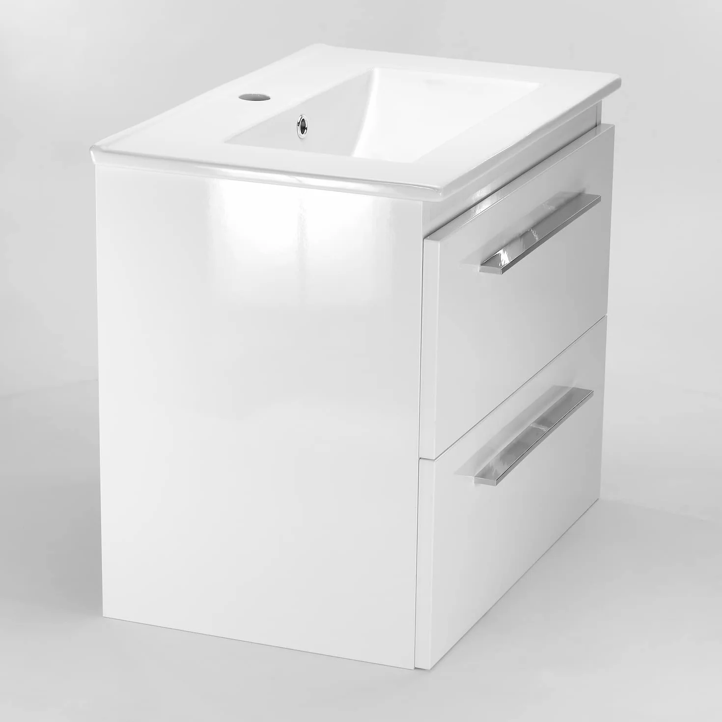 Szafka pod umywalkę 50 cm 60 cm 80 cm Sycylia umywalka z szafką pod umywalkę 2 szuflady ceramiczna umywalka nowoczesny mebel łazienkowy (biały, 50 cm)