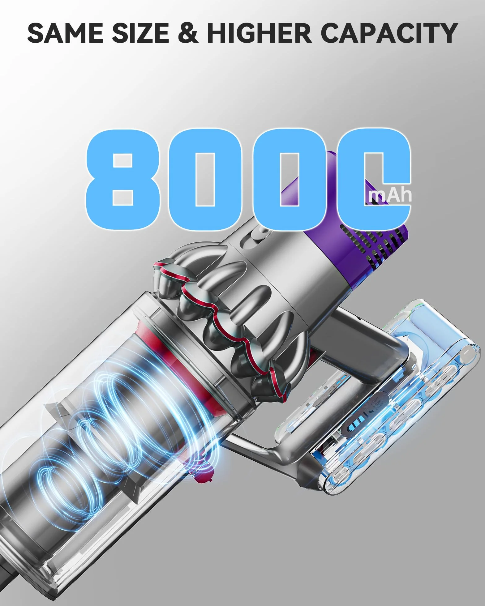 Morpilot Akumulator 8000 mAh do odkurzacza Dyson V10 SV12, akumulator zamienny do odkurzacza akumulatorowego V10 Absolute Animal Motorhead Fluffy Extra Cyclone, zamiennik Dyson 969352-02