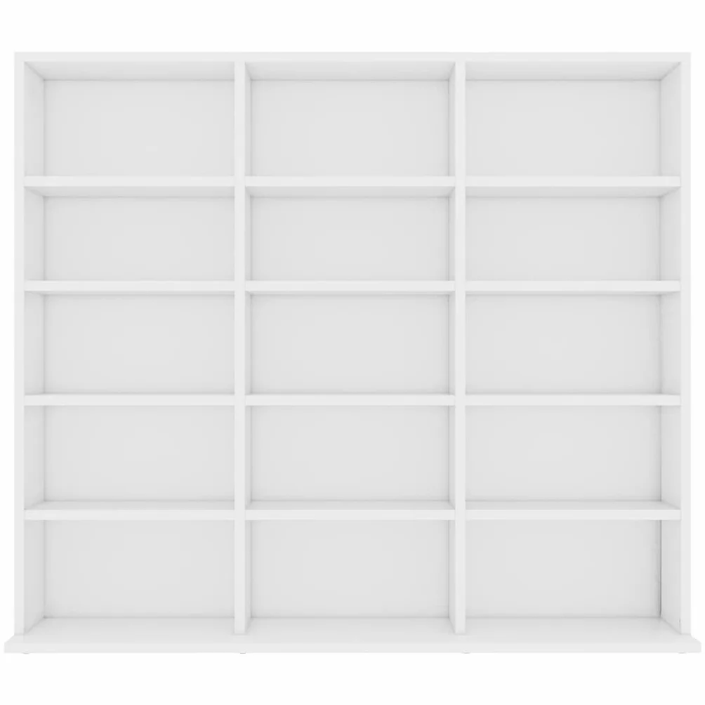 Fengshui Regał na płyty CD biały 100 x 23 x 89,5 cm materiał drewnopochodny | 15 otwartych przegródek, na płyty gramofonowe i akcesoria, może służyć jako szafka na dokumenty, wytrzymała i trwała