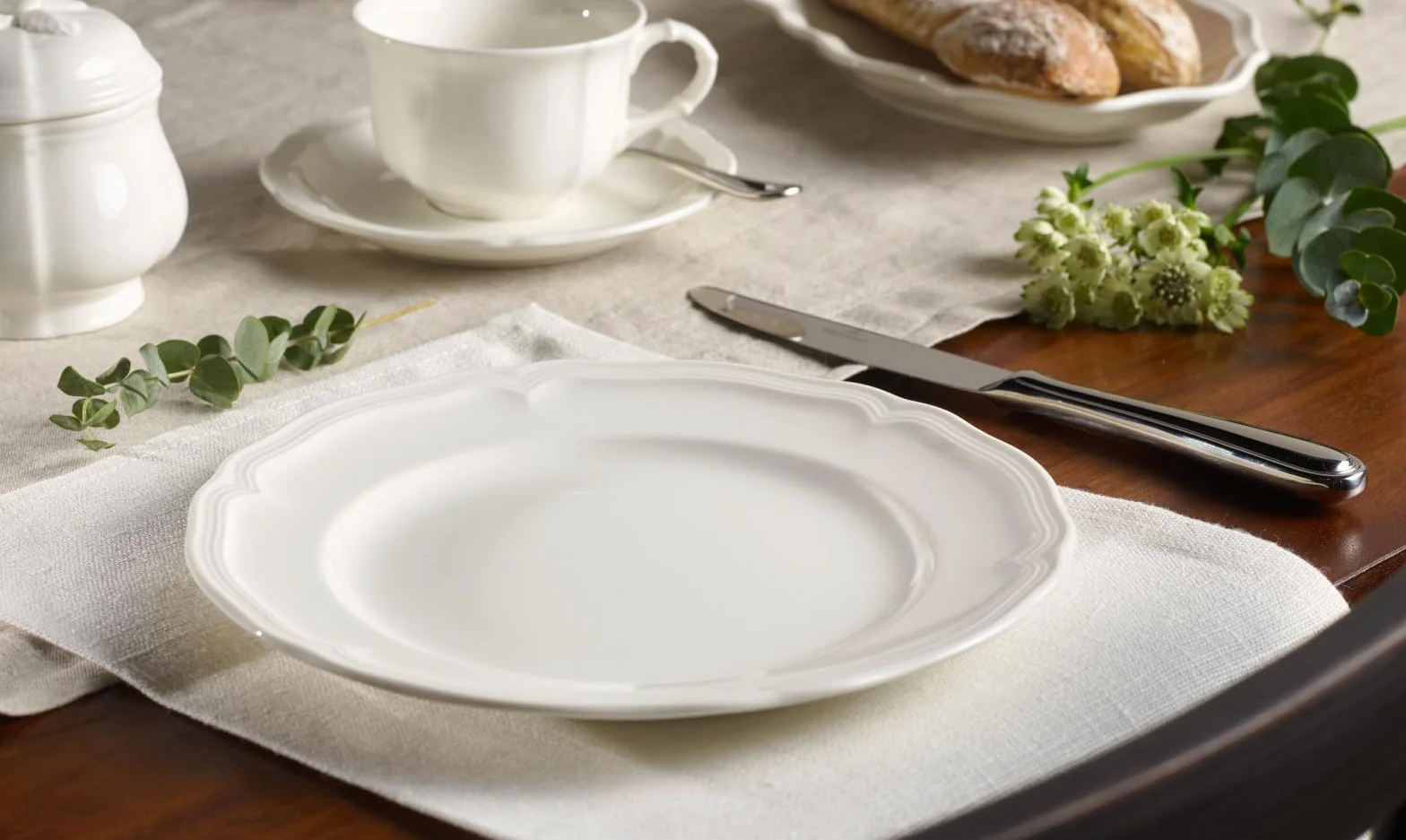 Villeroy & Boch Manoir Talerz śniadaniowy, 21 cm, porcelana premium, biały