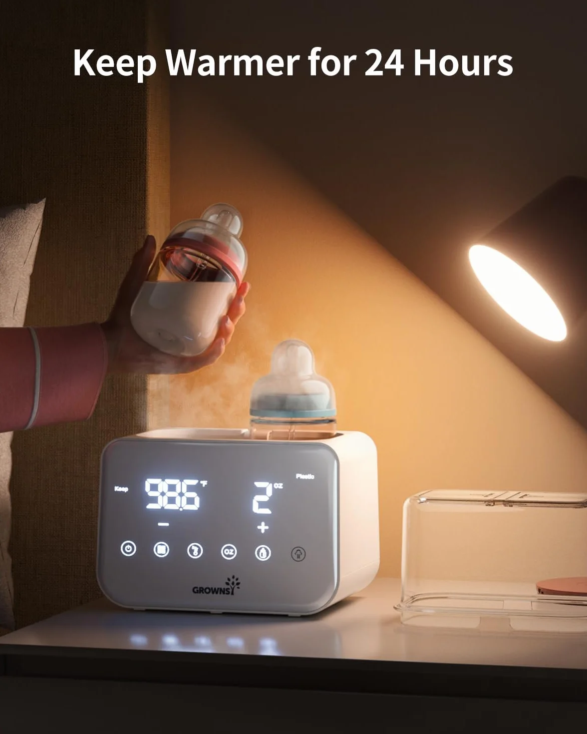 GROWNSY Podgrzewacz do butelek dla niemowląt, sterylizator do butelek dla niemowląt 10 w 1Fast podgrzewanie żywności dla niemowląt i rozmrażanie, bez BPA, podgrzewacz do butelek dla niemowląt z