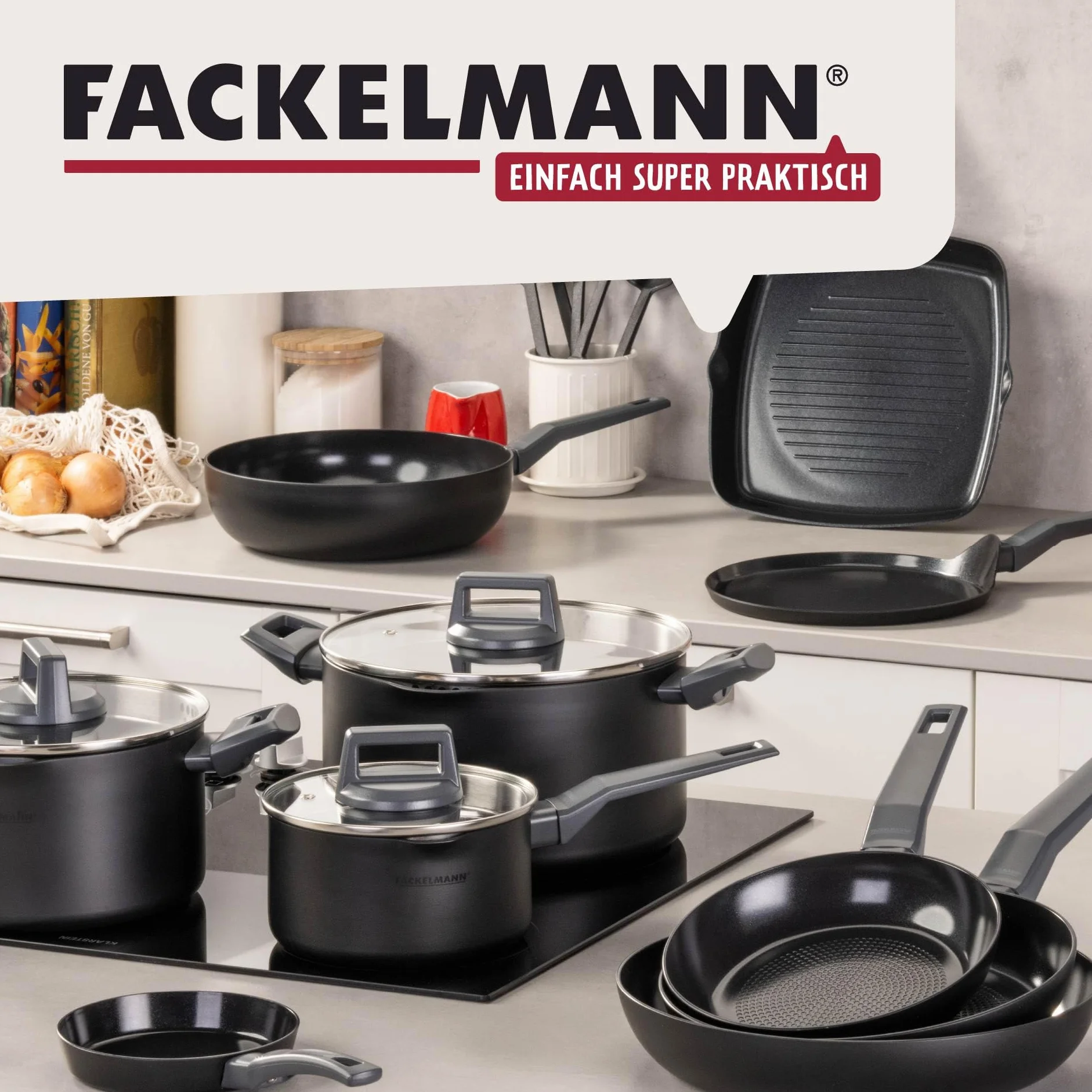 Fackelmann Patelnia do naleśników 25 cm ceramiczna nieprzywierająca aluminium z recyklingiem