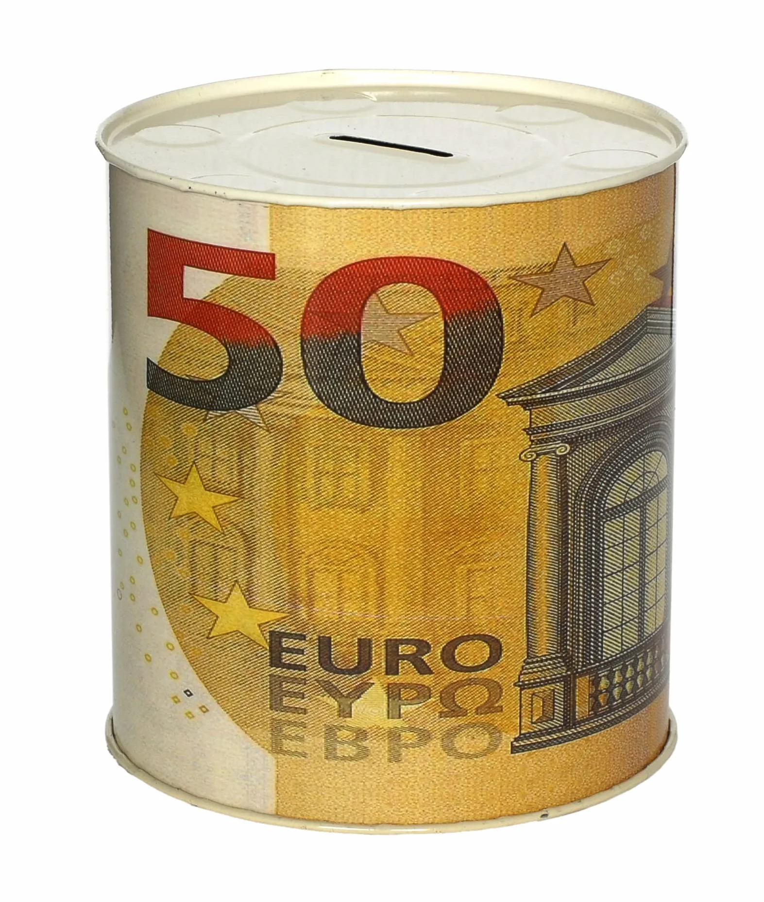 1 Skarbonka Pieniądze Papier Moneta Banknoty Metalowe Nieotwierane Metalowe (Losowy banknot euro) 14 x 13 cm