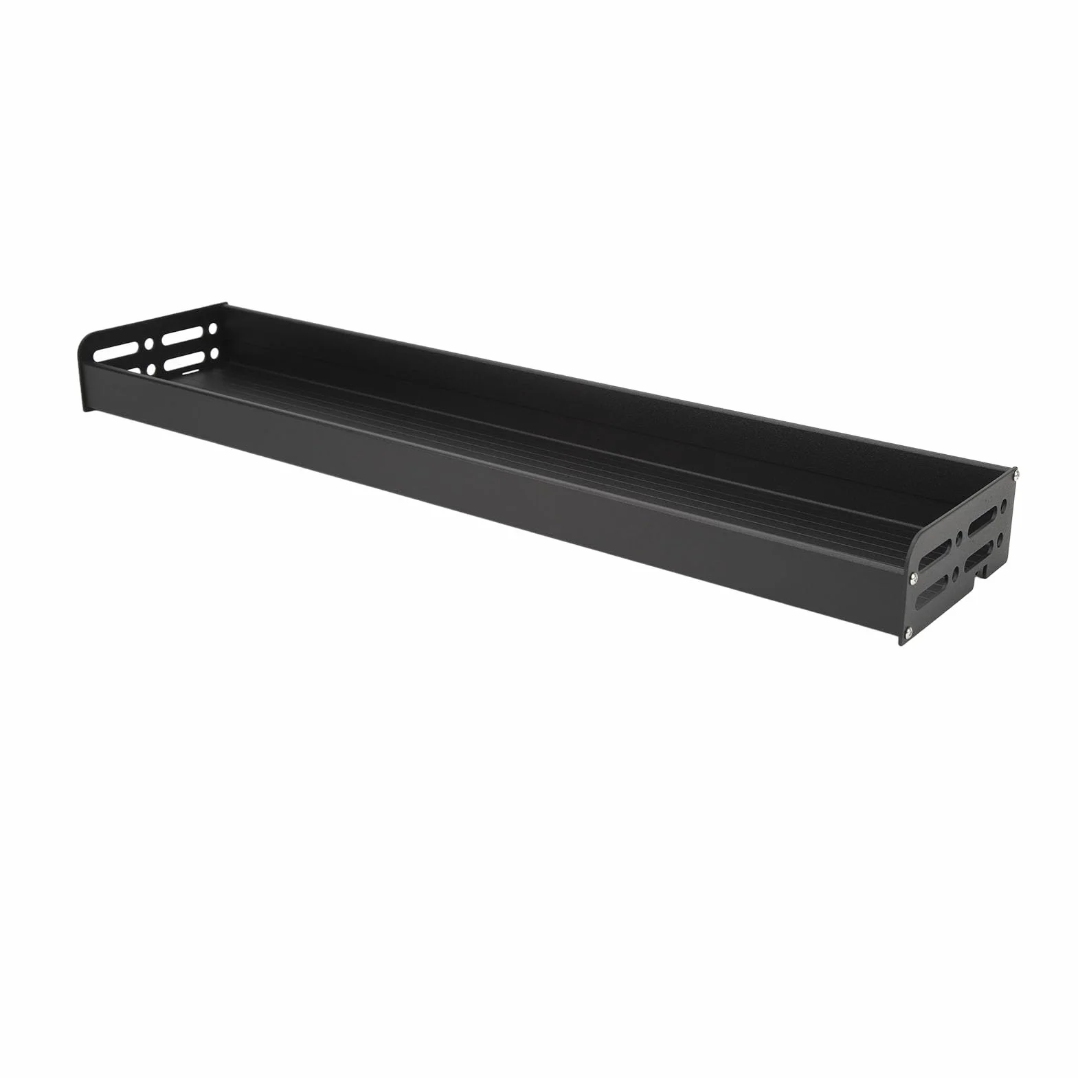 Naścienny stojak na przyprawy kuchenne, zdejmowany, oszczędzający miejsce, wiszący organizer do przypraw do kuchni, łazienki, aluminium 60 cm (Czarny)