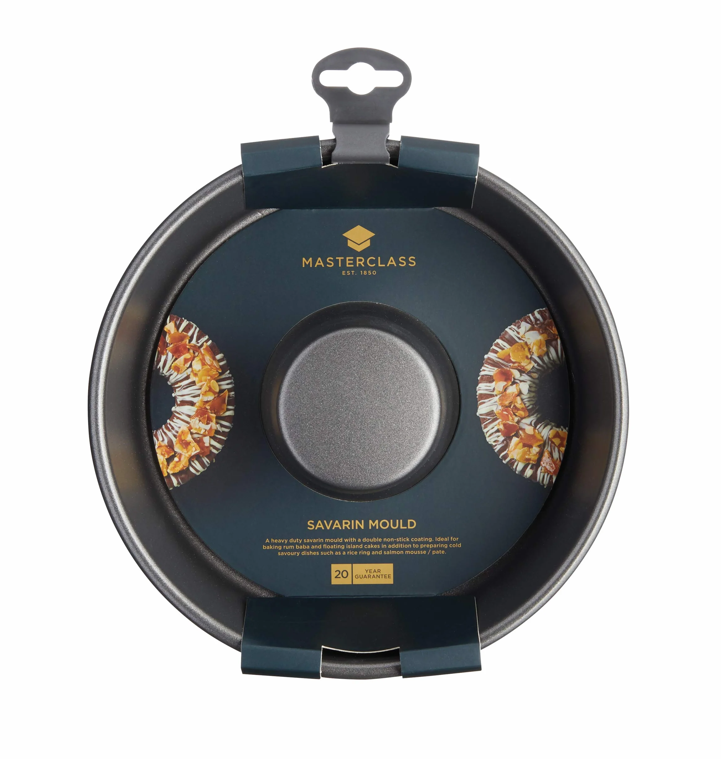KitchenCraft MasterClass Forma do Ciasta z Kominem 20 cm Nieprzywierająca Szary