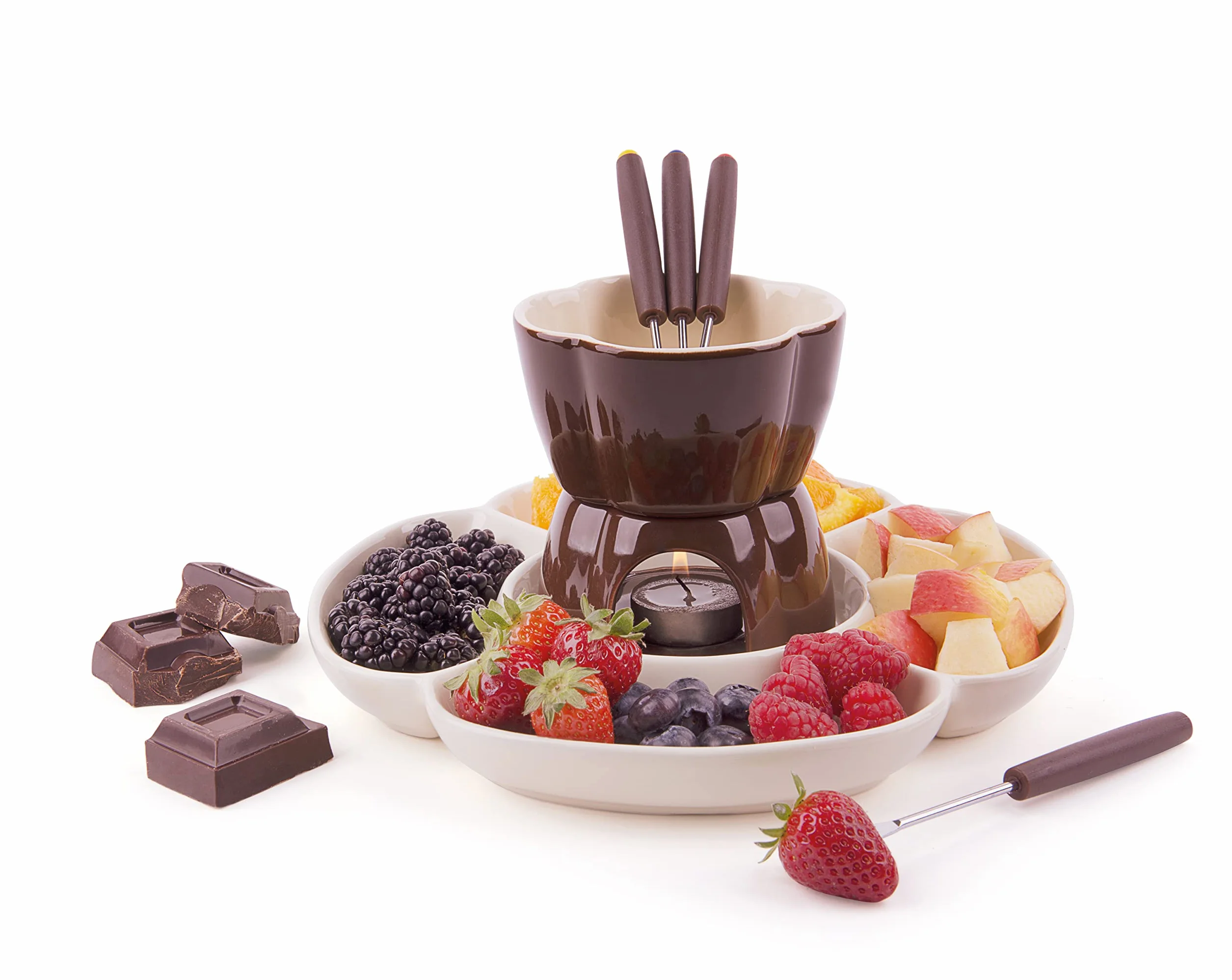 Soul Kitchen Czekoladowe fondue 7-częściowy zestaw 25 cl kremowy/brązowy