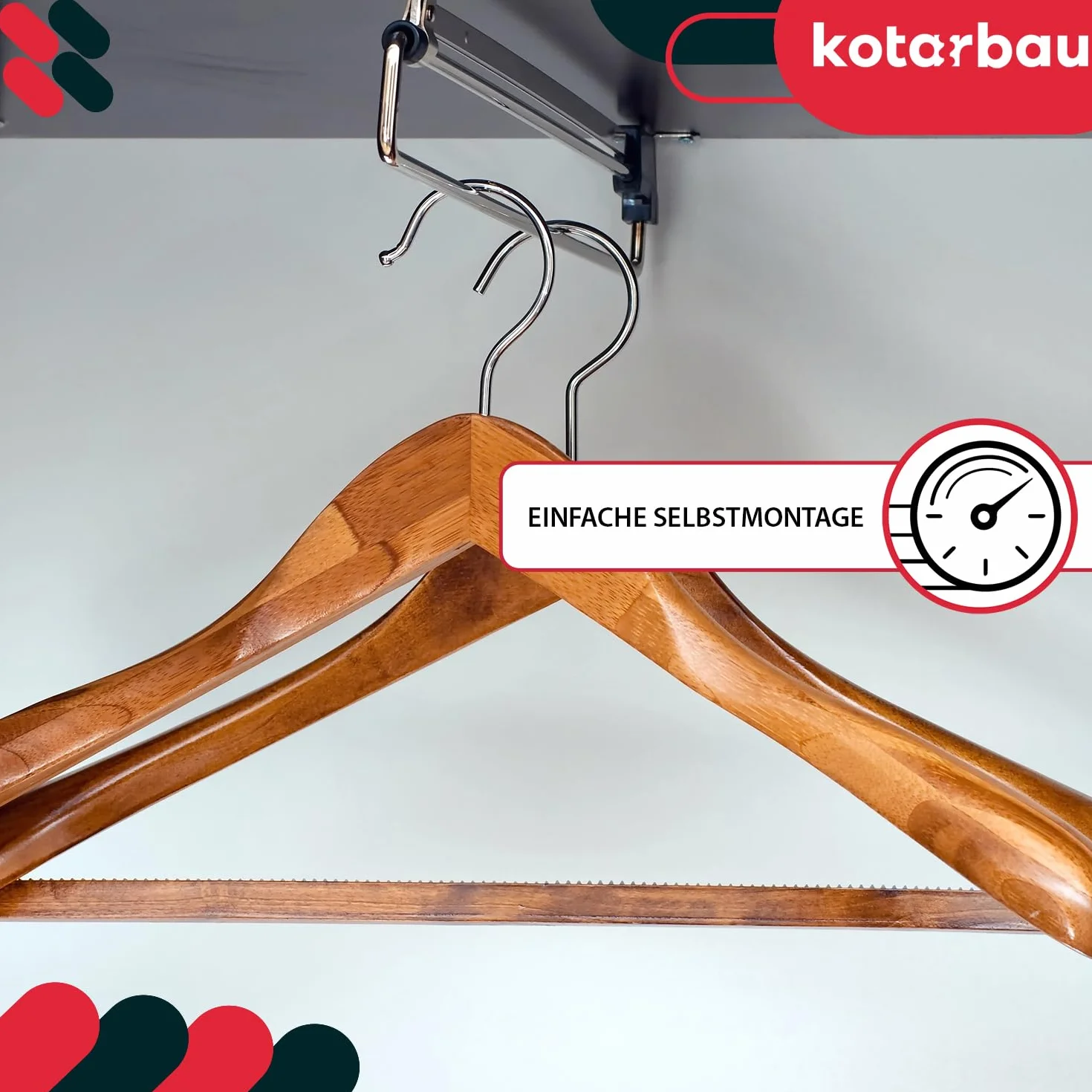 KOTARBAU Zestaw wysuwanych drążków na ubrania do szafy 350 mm
