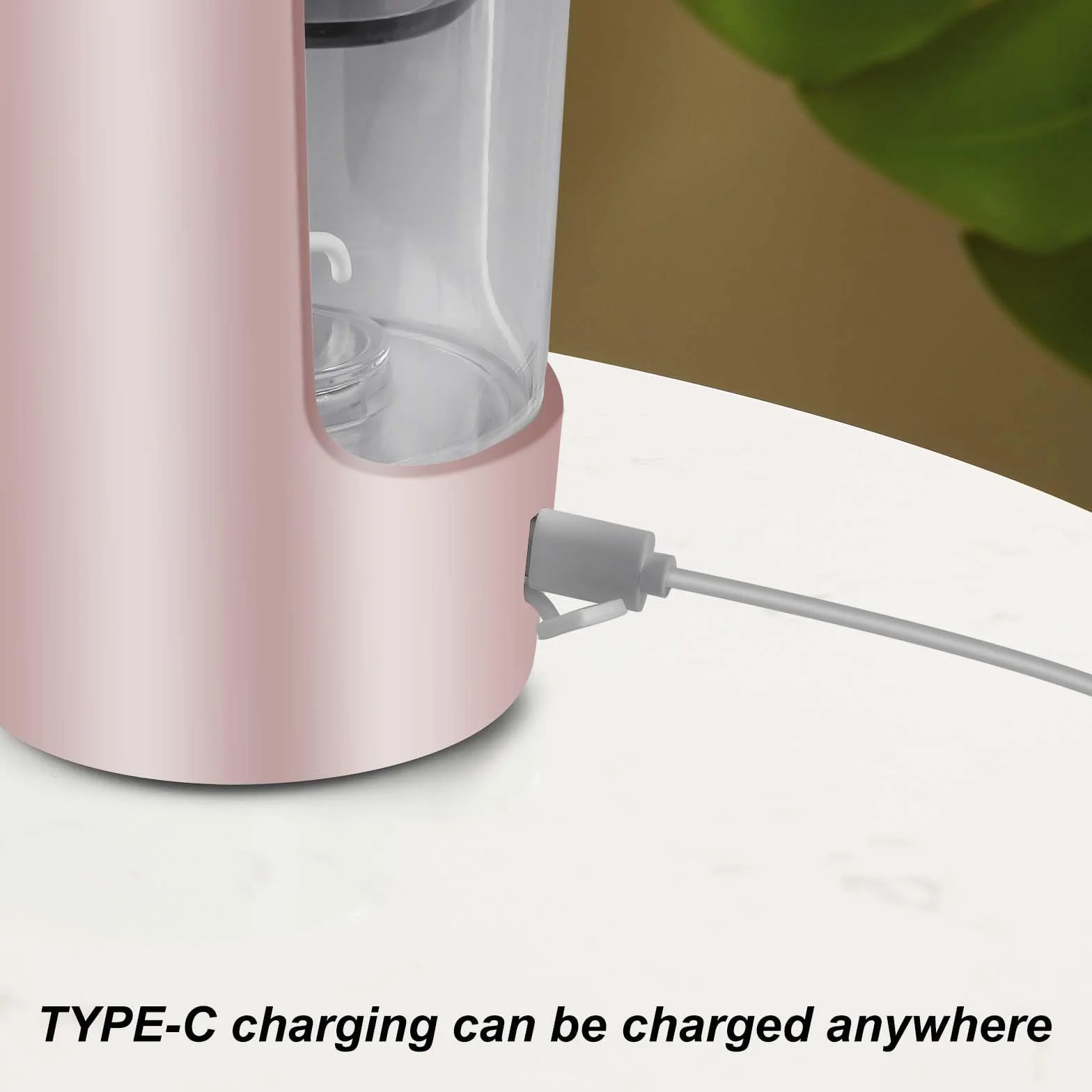 GOMETY Elektryczny shaker, automatyczny mikser proteinowy z komorą na proszek, nie zawiera BPA, możliwość ponownego ładowania przez USB, do kremowych koktajli białkowych (biały/różowy)