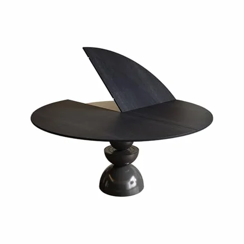 Lar Okrągły składany blat stołu 119-218 cm regulowany drewniany blat stołu składany zamiennik przenośny stół do tymczasowego użytku (180 cm)