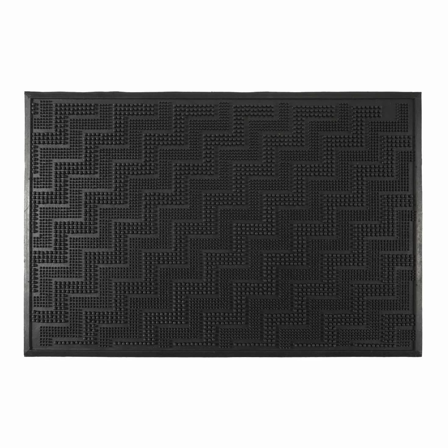 SZUKAM POMYSŁU, TX0181, Wycieraczka antypoślizgowa 40x60 cm, mata tekstylna do wnętrz, powierzchnia gumowa, odporna i łatwa w czyszczeniu, kolor czarny