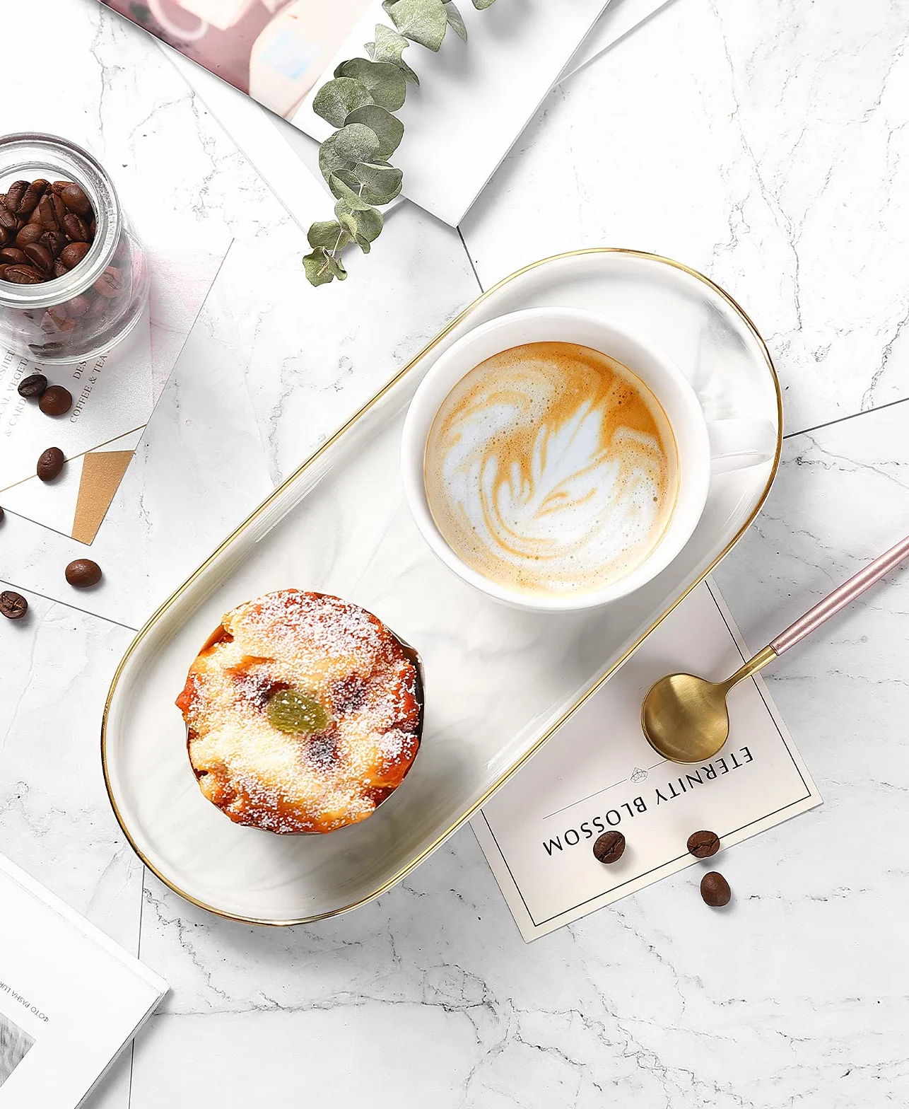 Luxspire marmur ceramiczna komoda toaletka łazienkowa ze złotą krawędzią