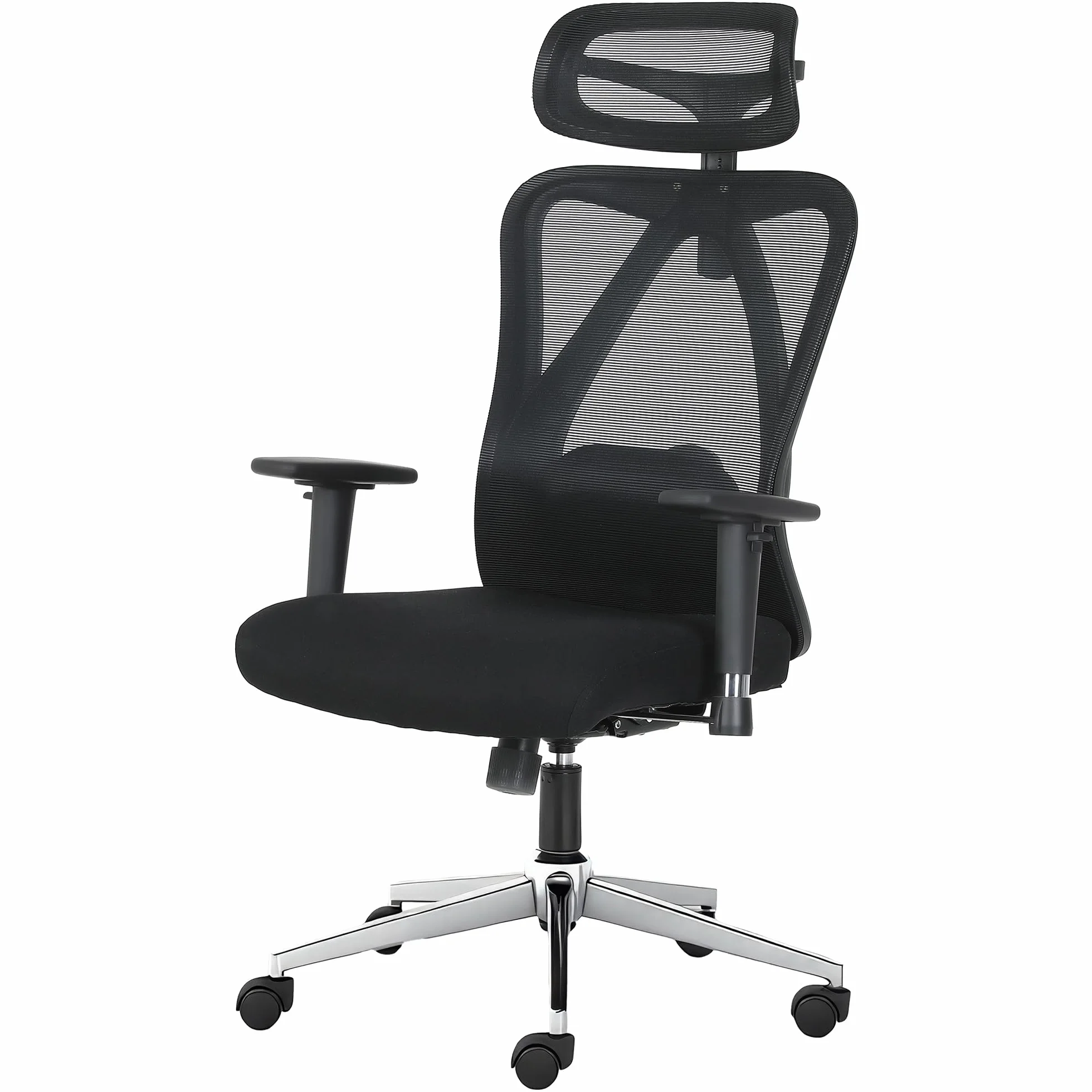 ADOV Ergonomiczne Krzesło Biurowe z Regulowanym Podparciem Lędźwiowym, Zagłówkiem i Podłokietnikami, Krzesła Obrotowe 360°, Regulacją Wysokości Krzesła Komputerowe, Krzesło do Biurka Wysokim Oparciem