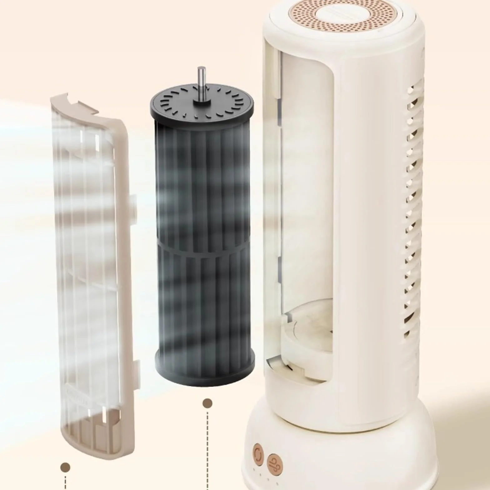 Tower Fan, Oscillating Ventilator, 3.94x3.94x10.24 inches Bedroom Powerful 3-Speed Air Circulator, Standing Fan for Home Nursery Dorm Car Camping, Room Kitchen Garage Basement
