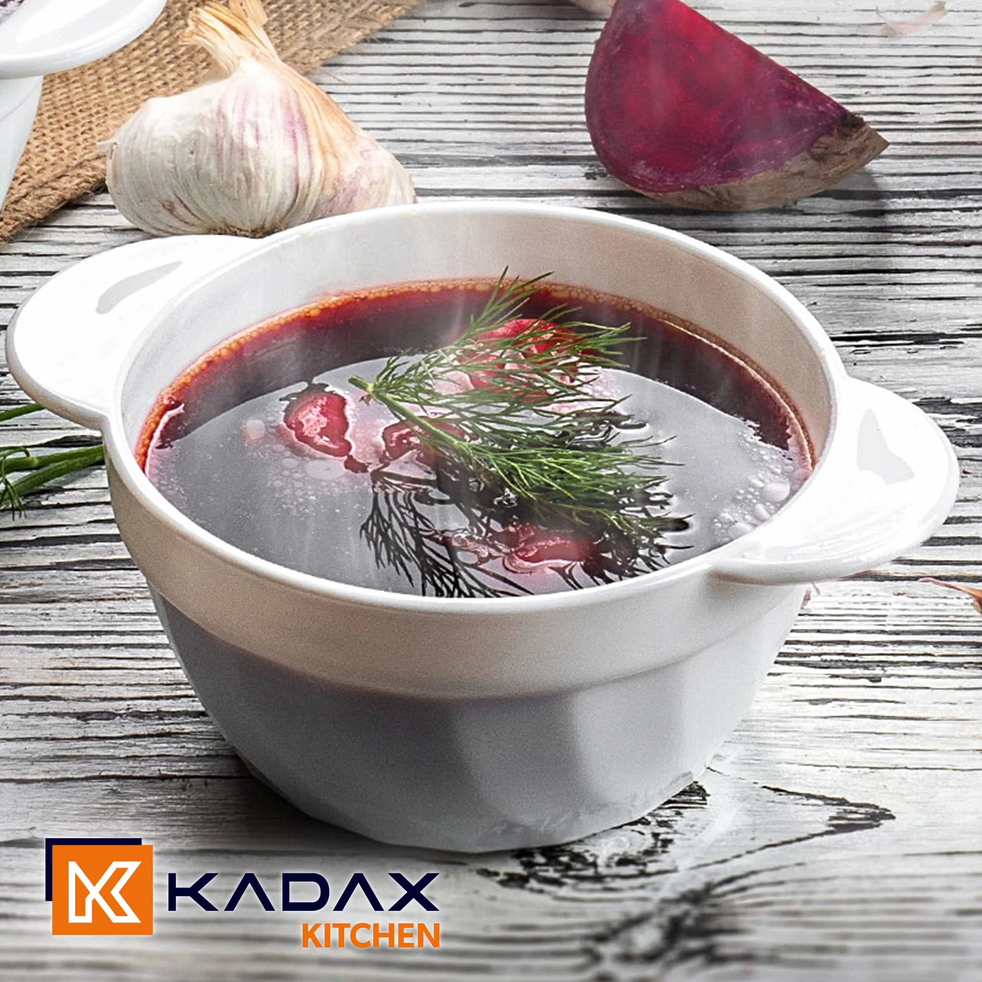 KADAX Filiżanki do zupy, 650 ml, miski na zupę ze wzmocnionego szkła, 18,5 x 14 x 8 cm, miseczki na zupę z podwójnymi uchwytami, waza do zup, kremów, bulionów (650 ml/12 sztuk)