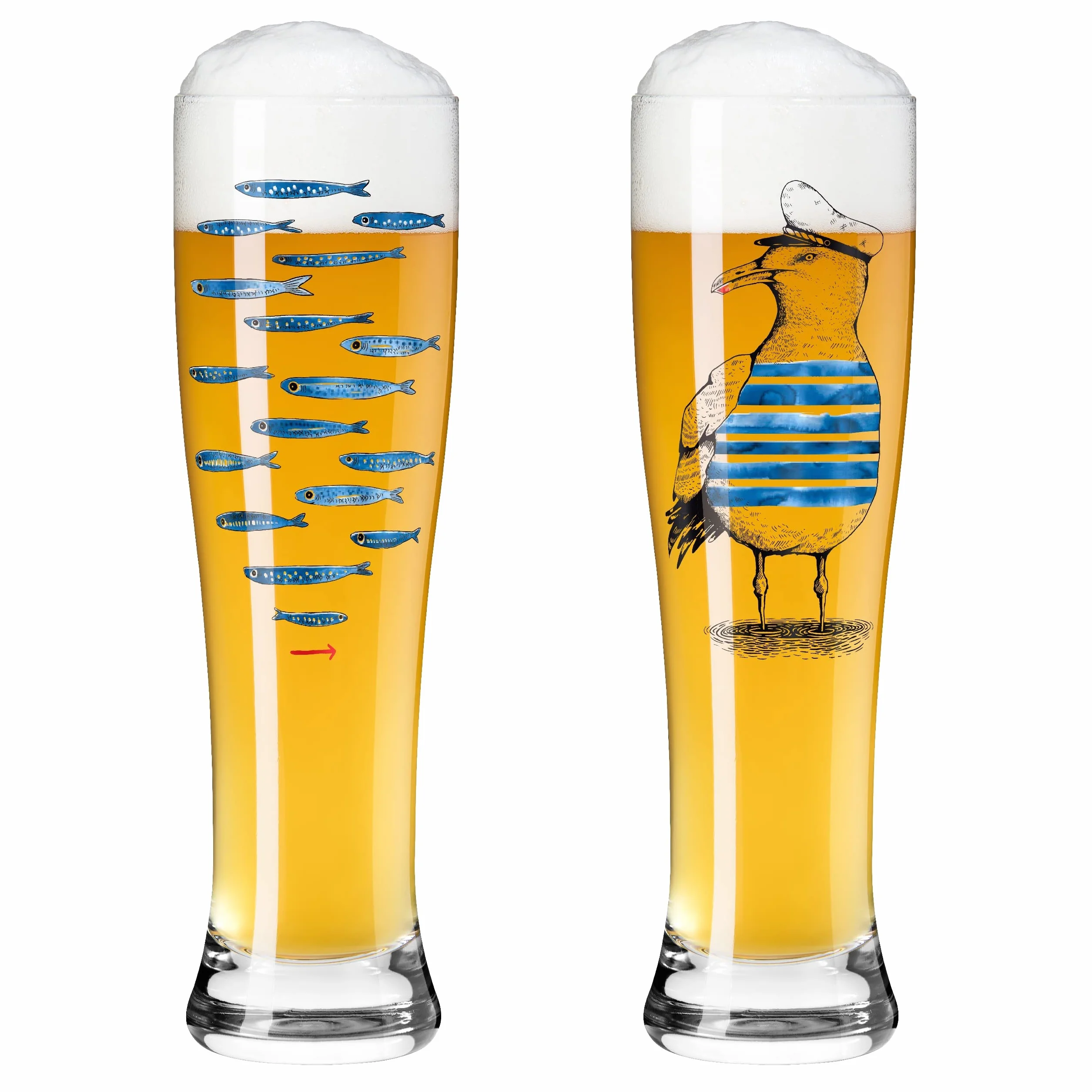 RITZENHOFF 3481007 Szklanki do piwa pszenicznego 500 ml - zestaw 2 szt. - seria czas przydatności zestaw nr 7, 2 sztuki z wielokolorowym nadrukiem cyfrowym