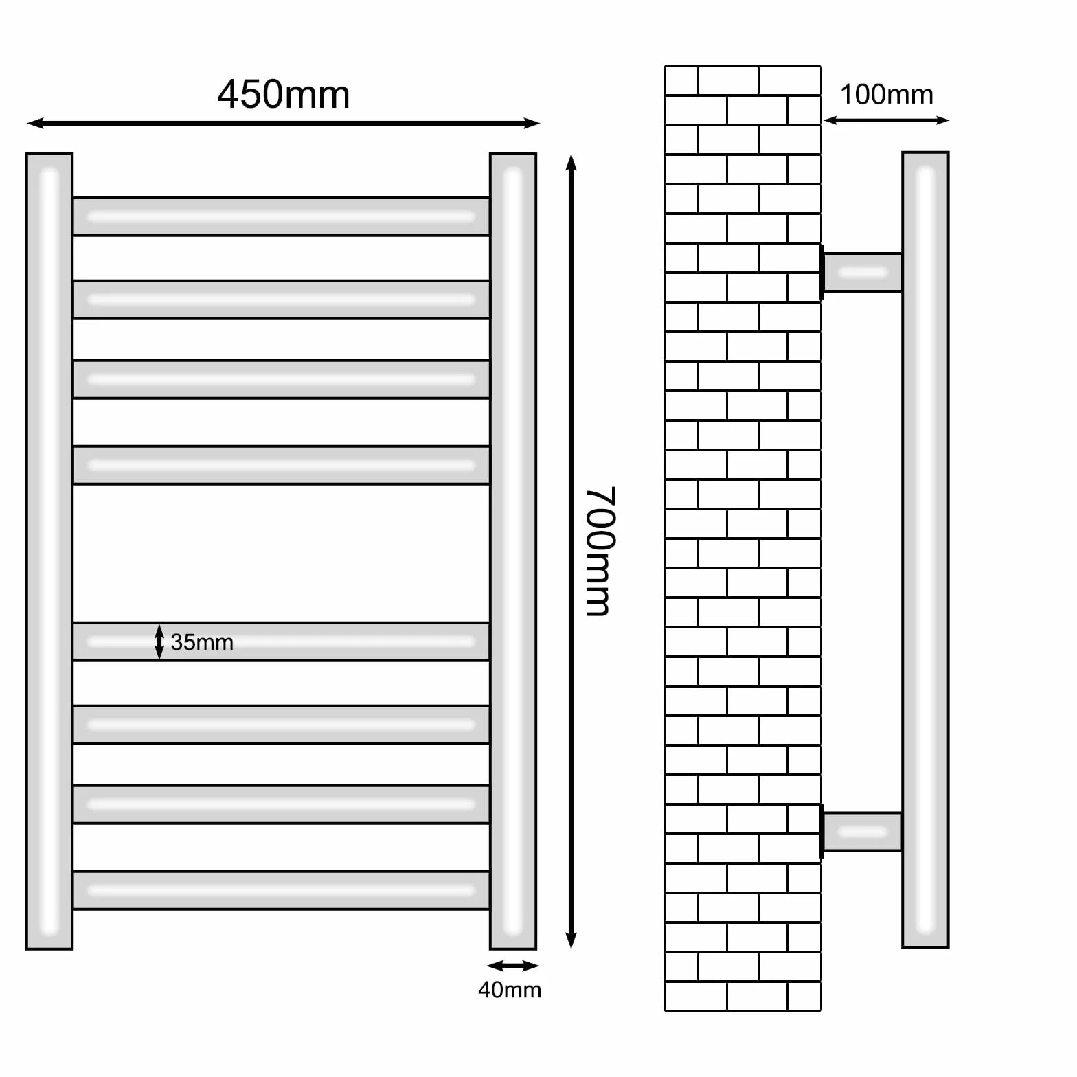 Elektryczny grzejnik na ręczniki, 450 x 700 mm, inteligentny grzejnik na ręczniki o stałej temperaturze, grzejnik łazienkowy, elektryczny grzejnik na ręczniki, suszarka na ręczniki, ogrzewanie z