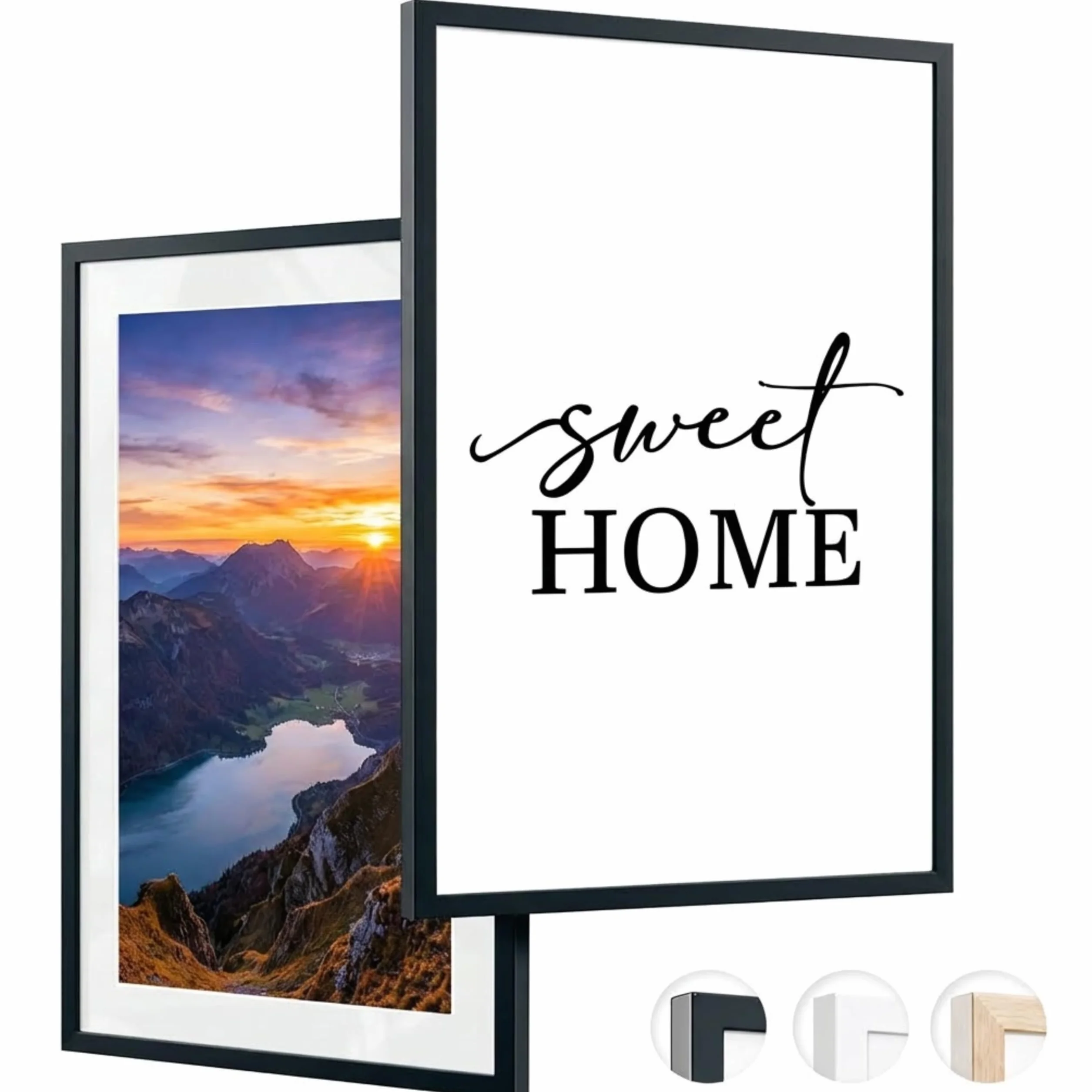 edihome, Ramka na zdjęcia, drewno, plakat, ramka na zdjęcia, na koszulkę, dyplomy, nietłukące się szkło akrylowe, ramka na zdjęcia, czarny, czarny