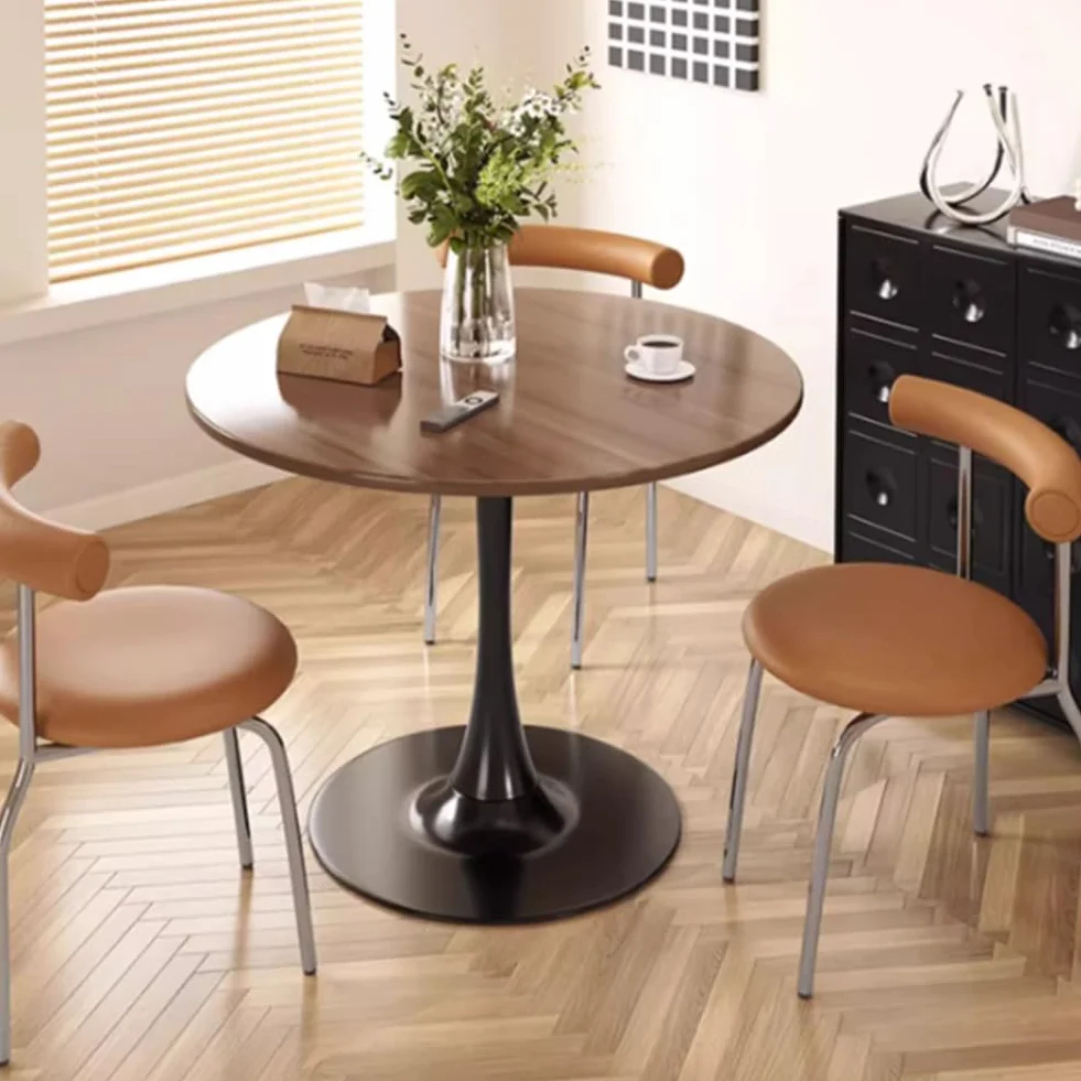 Nowoczesny okrągły stół jadalny 70 cm płyta MDF dla 4 6 osób małe meble kuchenne do wypoczynku i salonu współczesny design dla dużej rodziny jadalni
