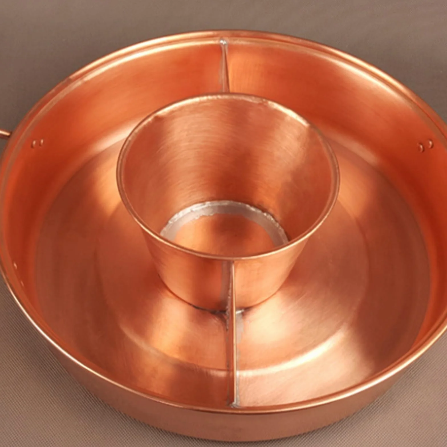 Hot Pot Shabu Naczynie do Gotowania Miedziany Gorący Garnek Dwustronny Na Makaron Shabu Podwójny Do Sosu Garnek do Gotowania(28cm)