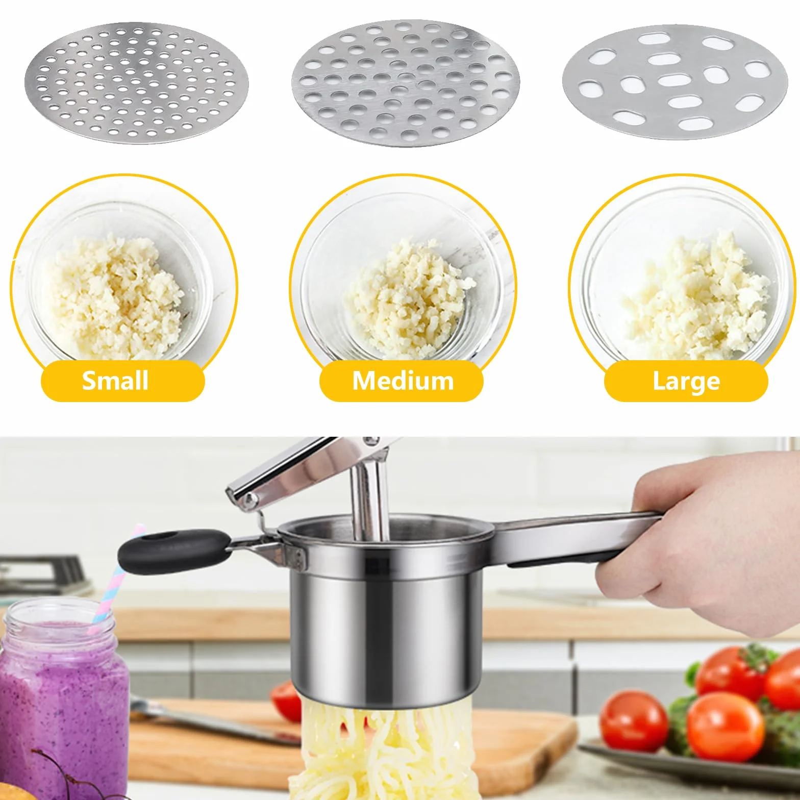 wytrzymała prasa do żywności - Mash Potato Ricer - wielofunkcyjna prasa do tłuczonych ziemniaków