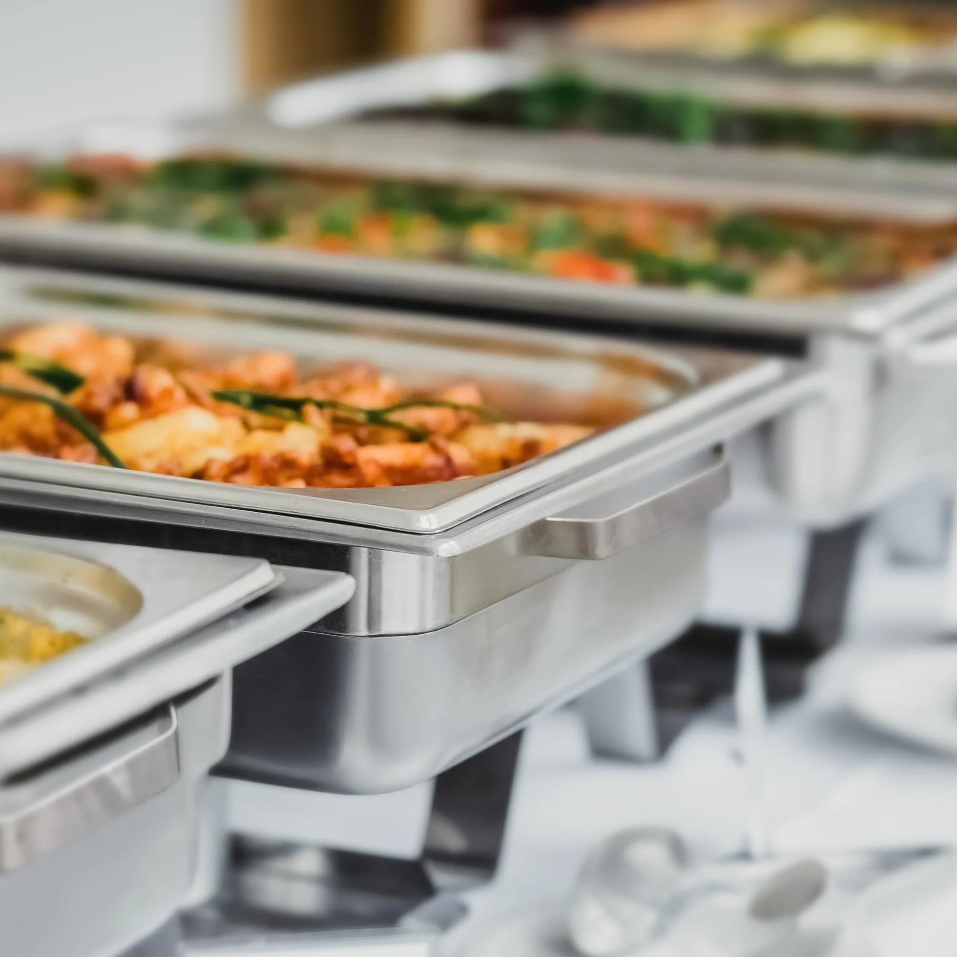 Mahlzeit Chafing Dish | podgrzewacz ze stali nierdzewnej do podawania posiłków | podgrzewacz do jedzenia, pojemnik na jedzenie, podgrzewacz do bufetu, pojemnik termiczny | Rechaud do cateringu, bufetu
