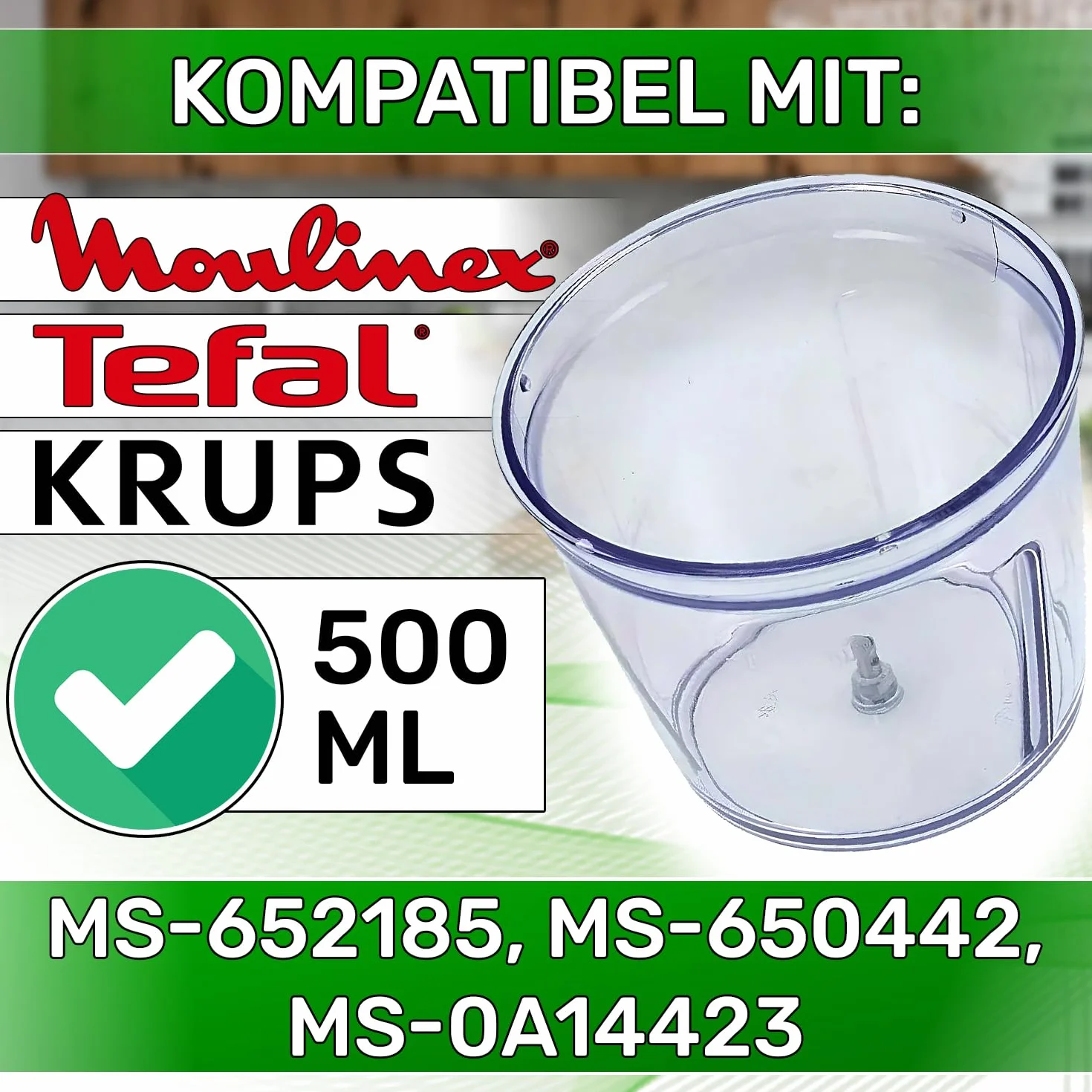 ONIX TECH Miska blendera ręcznego 500 ml z oryginalnym kodem MS-652185 dla Moulinex dla Tefal dla Krups - 5 lat