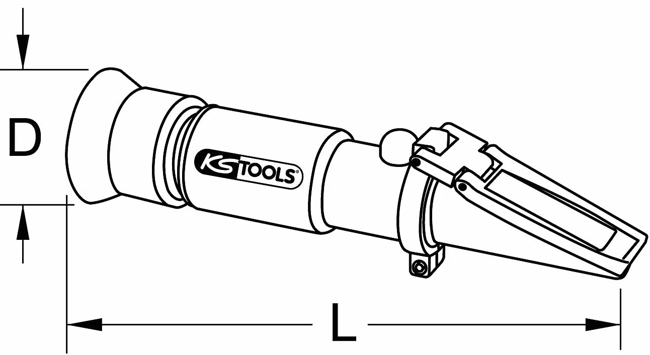 KS Tools 550.1285 Refraktometr - optyczny przyrząd do kontroli płynu akumulatorowego, płynu chłodniczego, płynu do spryskiwaczy oraz dodatków AdBlue®