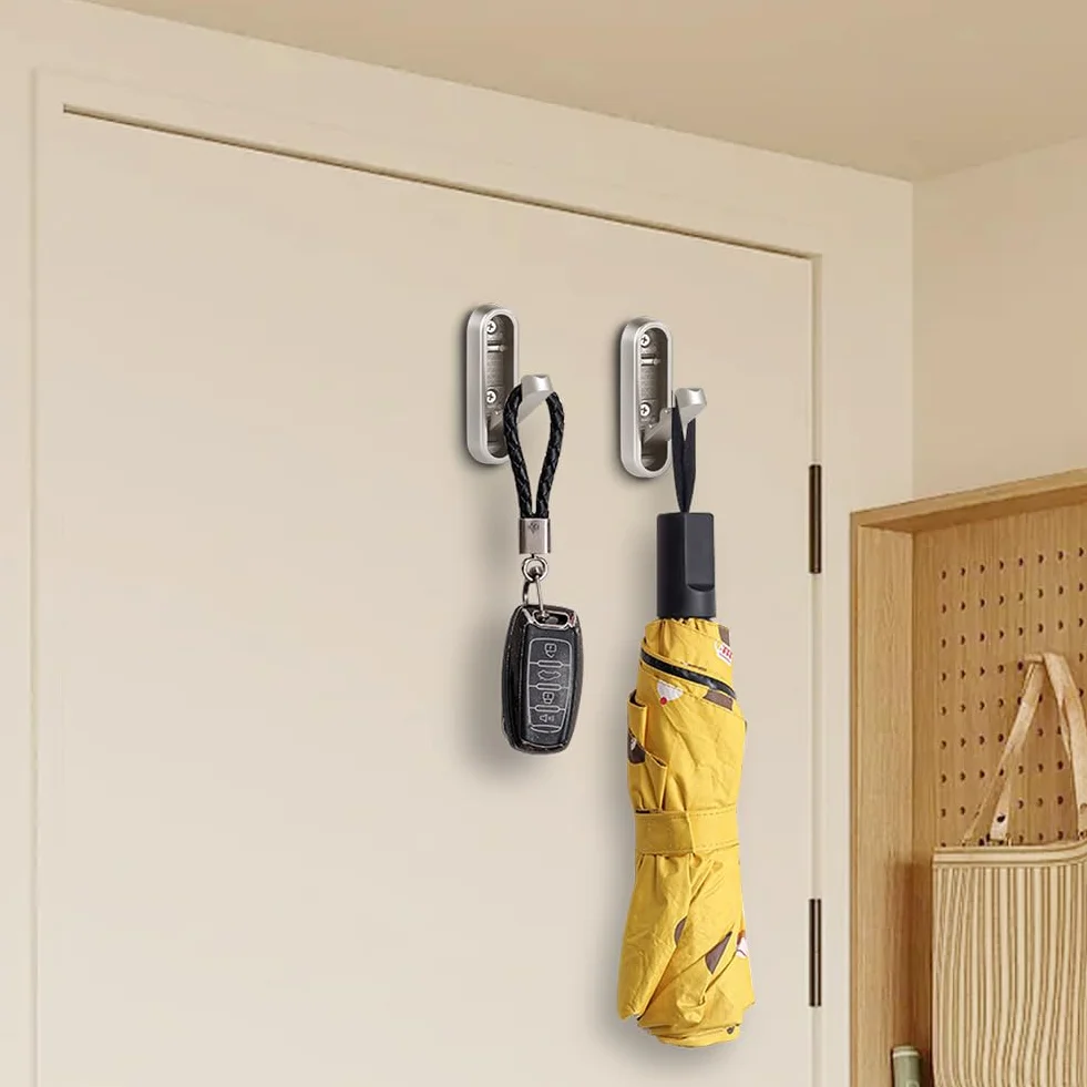 Flintronic 2 sztuki składane aluminiowe wieszaki na ubrania, haczyki na płaszcz