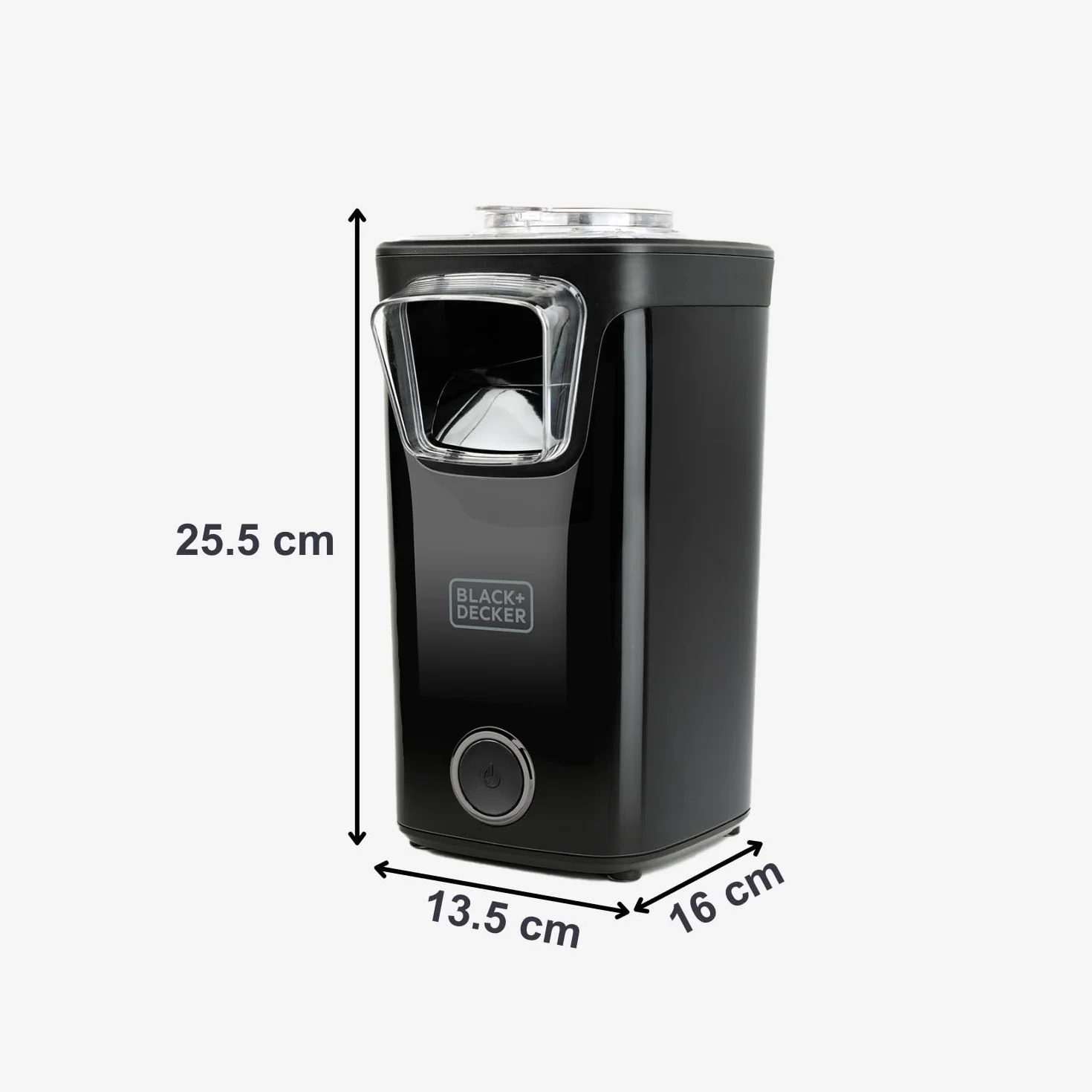 Black+Decker Maszyna do Popcornu, Czarny, 16 x 13.5 x 25.5 cm