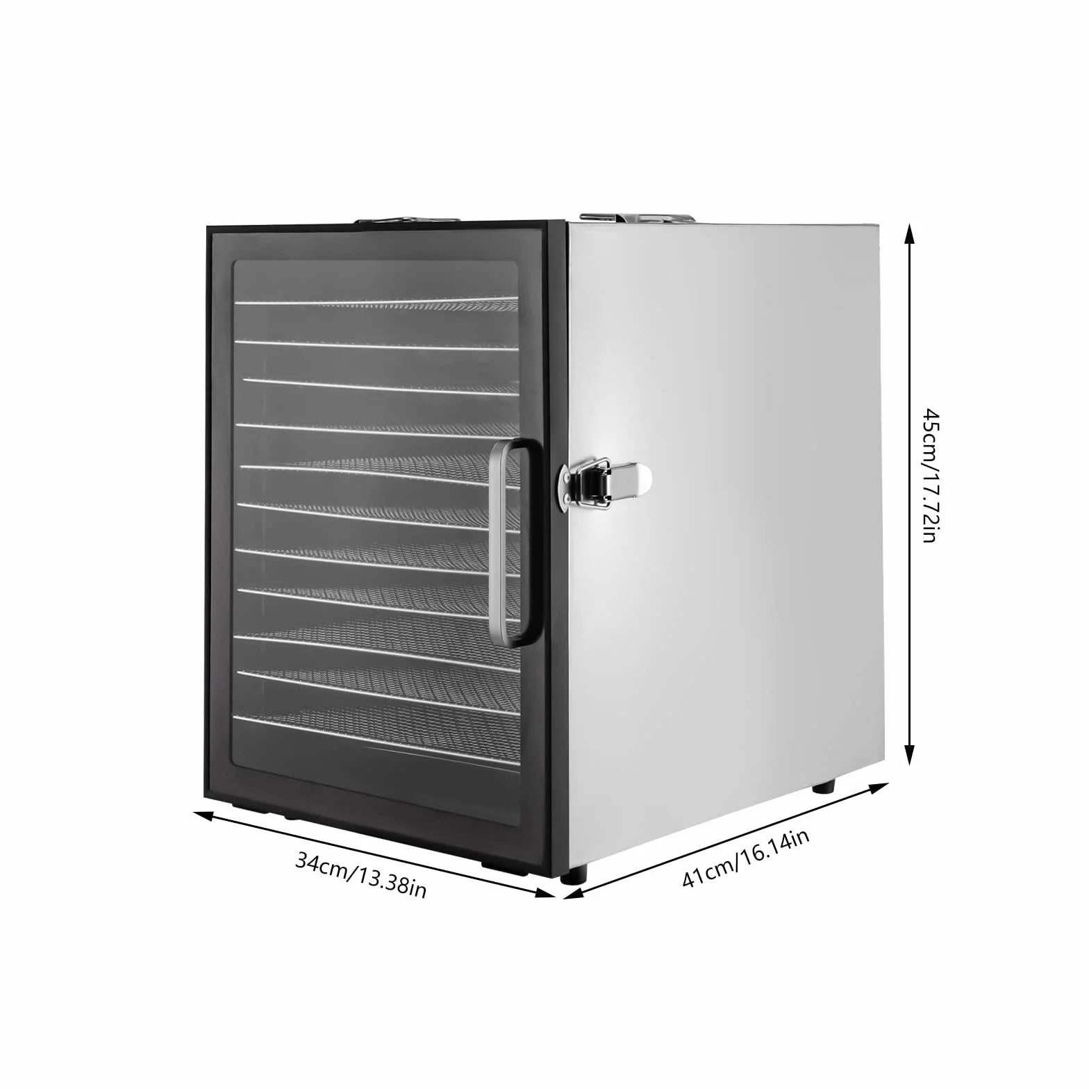 Suszarka ze stali nierdzewnej 10/12 tac do żywności i ziół, warzyw, owoców, 800 W, elektryczna suszarka do żywności z cyfrową temperaturą i timerem (12 przegródek)