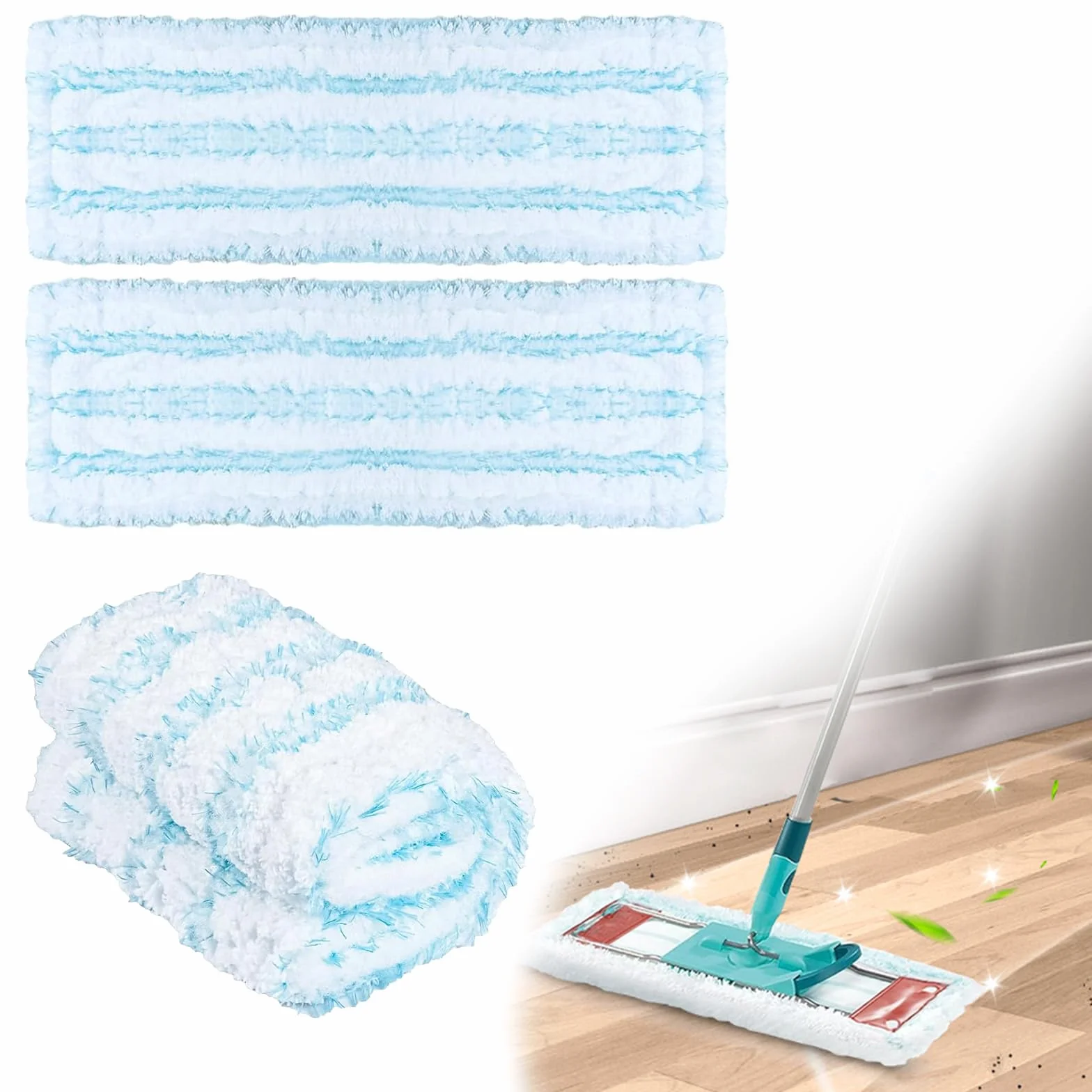 3 szt wycieraczek podłogowych do Leifheit Profi XL Micro Duo / Profi XL Cotton Plus zestaw zestaw do wszystkich rodzajów podłóg, nakładka zamienna z mikrofibry do wszystkich rodzajów podłóg