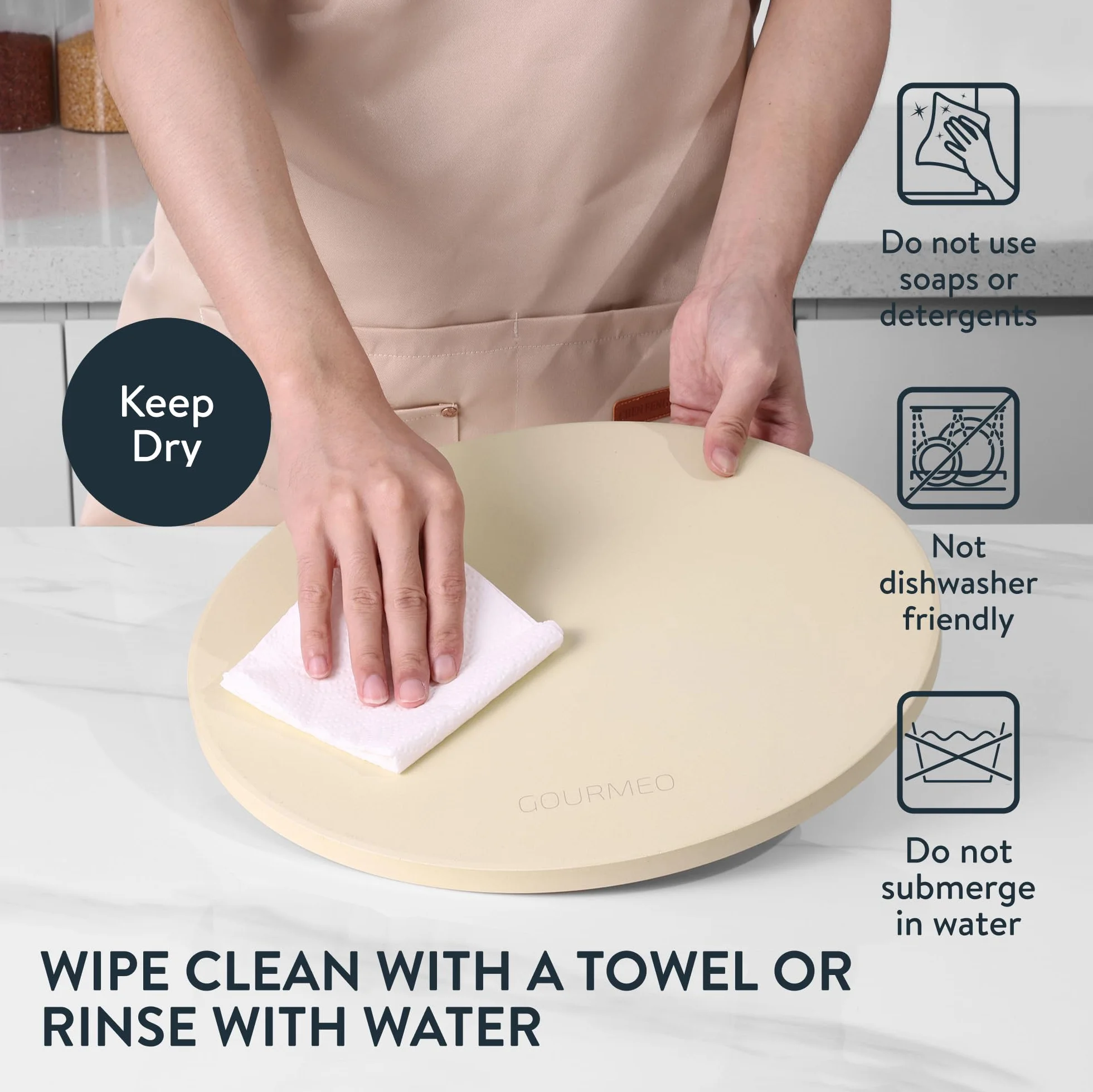 Pietra per pizza cordierite rotonda 35 cm