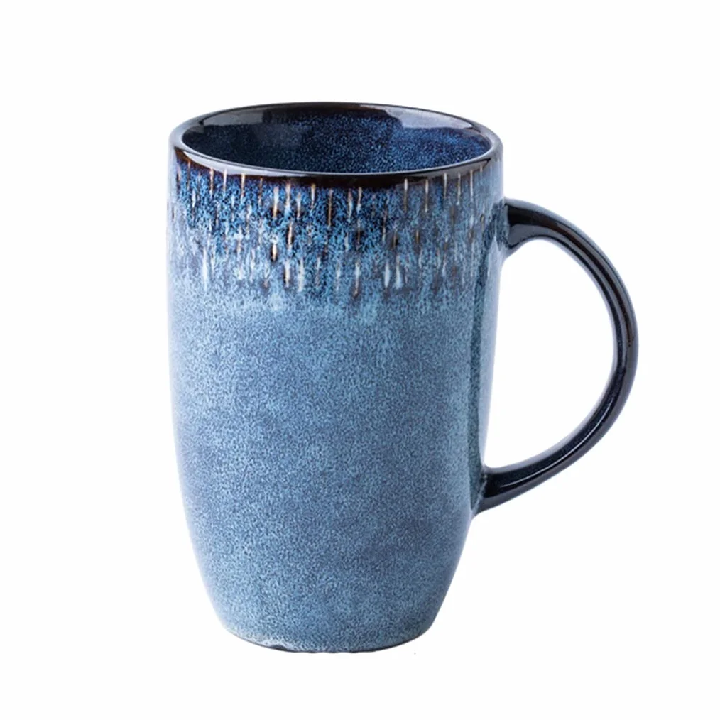 Duży kubek do kawy, wykwintne retro ceramiczne kubki do kawy kubki na mleko porcelanowa filiżanka do herbaty piękny prezent urodzinowy dla przyjaciół / członków rodziny, nadaje się do zmywarki i kuchenki mikrofalowej G
