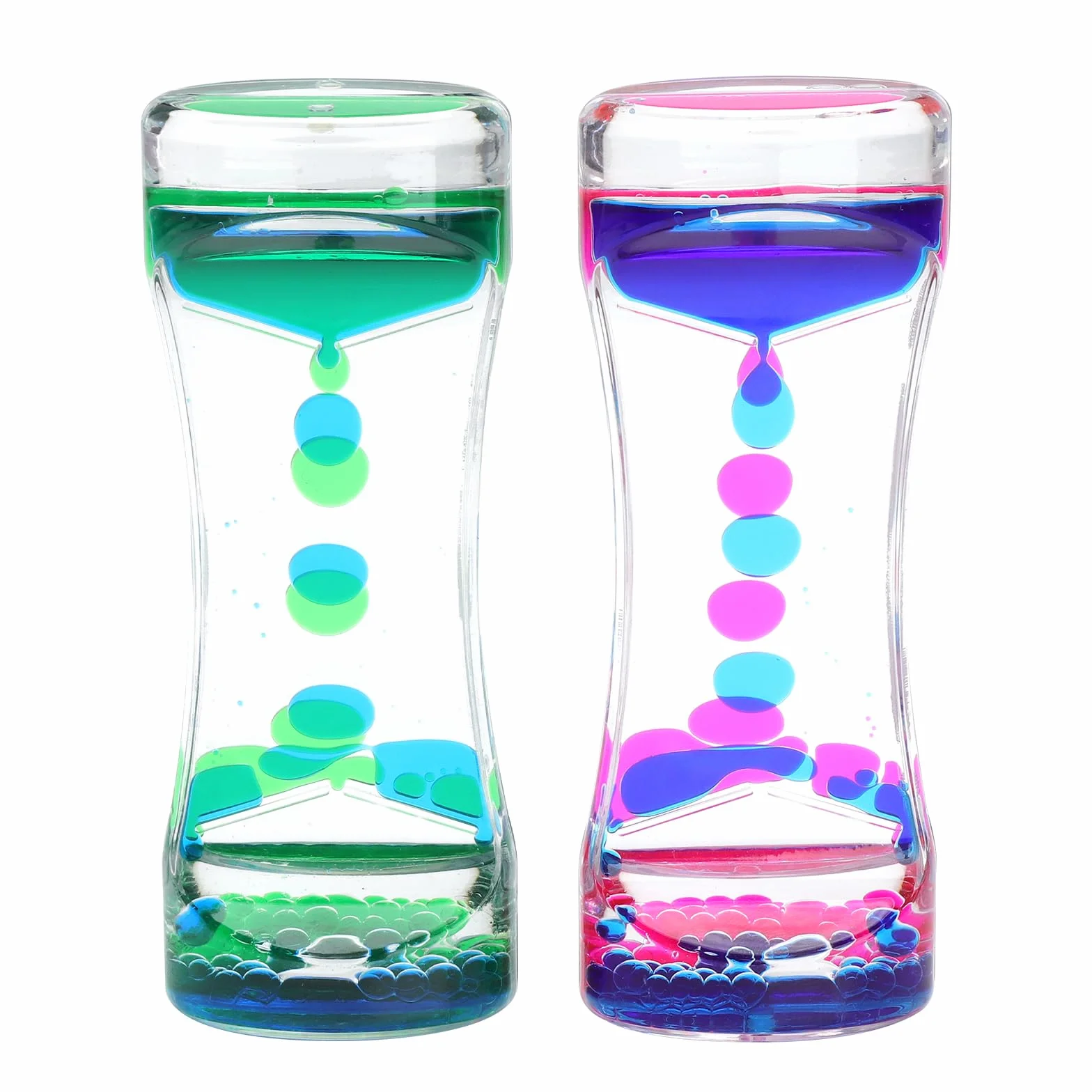 Płynna klepsydra Liquid Motion Timer z efektem kropli, 2 sztuki, z efektem kropli, nowoczesna akrylowa dekoracja do relaksu, do biura, medytacji, koncentracji, dla dorosłych