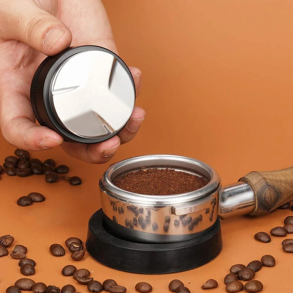 Ubijak kawy 51 mm Stal nierdzewNierdzewne ubijaki Barista espresso Narzędzie wyciskania ziaren kawy Solidsolidpodstawa Dystrybutor Espresso domowego wyposażenia kawiarni DIY (trzy kątowe nachylenia)