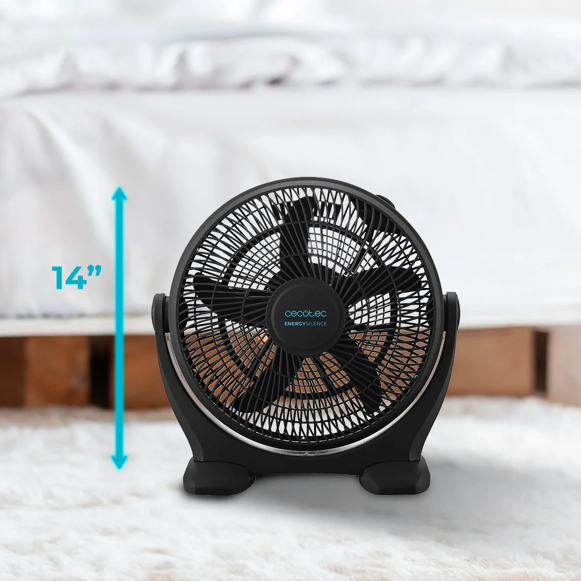 Cecotec EnergySilence 1400 FloorFlow Przemysłowy wentylator podłogowy 50 W 14 cali 3 prędkości