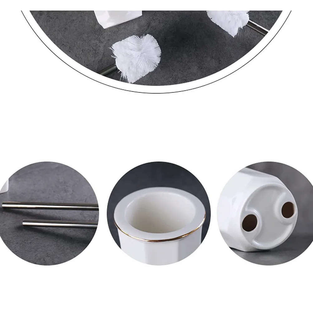 Szczotka do toalety toaleta uchwyt na szczotkę toaletową do domu szczotka ceramiczna łazienka toaleta czyszczenie szczotka ze stali nierdzewnej długi uchwyt do czyszczenia pędzli zestaw