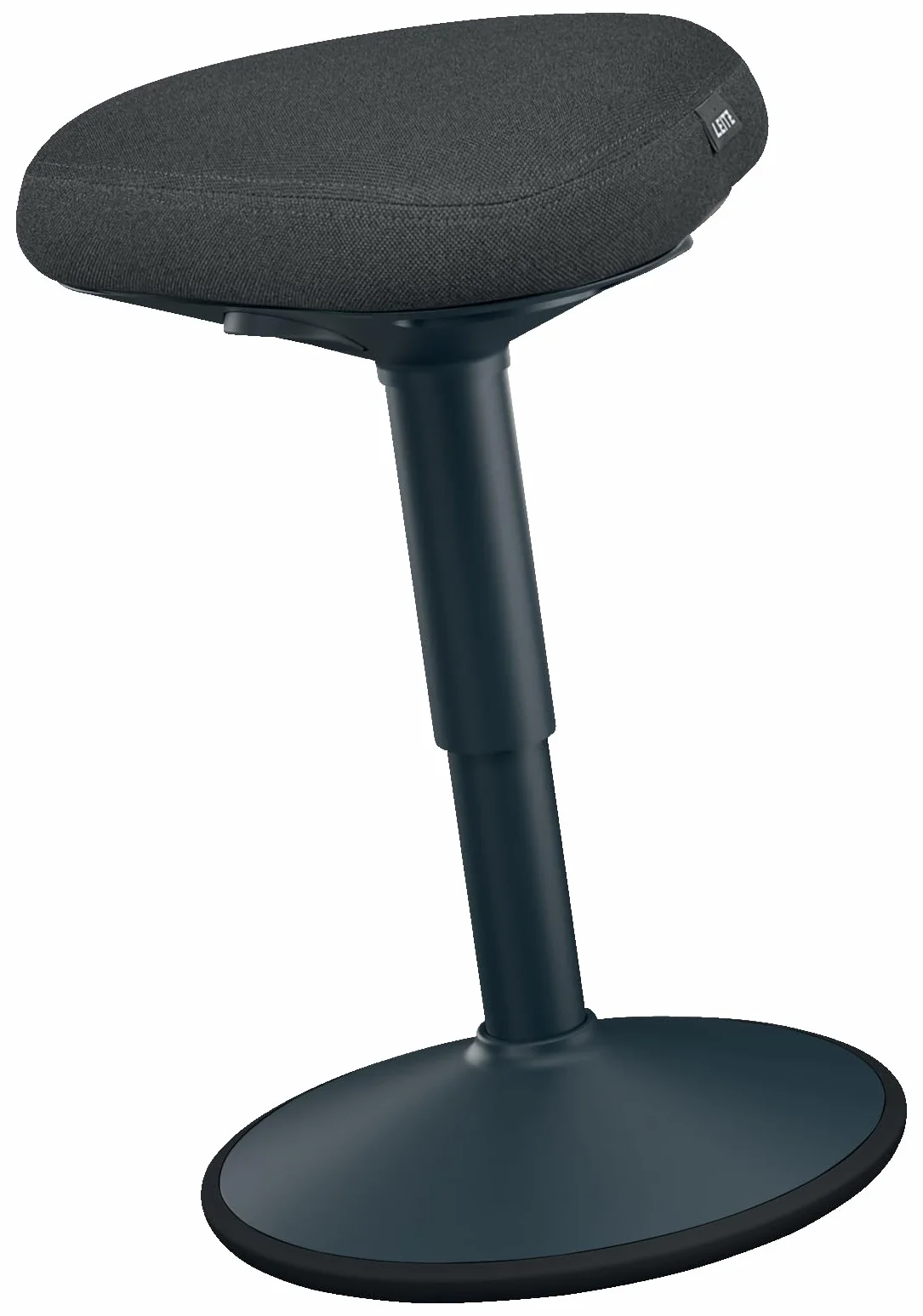 Stołek Leitz Ergo Active z Unikalną Komfortową Poduszką z Pianki o Podwójnej Gęstości, Regulowana Wysokość od 47 do 64cm, Siedzisko w 100% z Recyklingu, Udźwig 110kg, Seria Ergo, Ciemnoszary, 65440089
