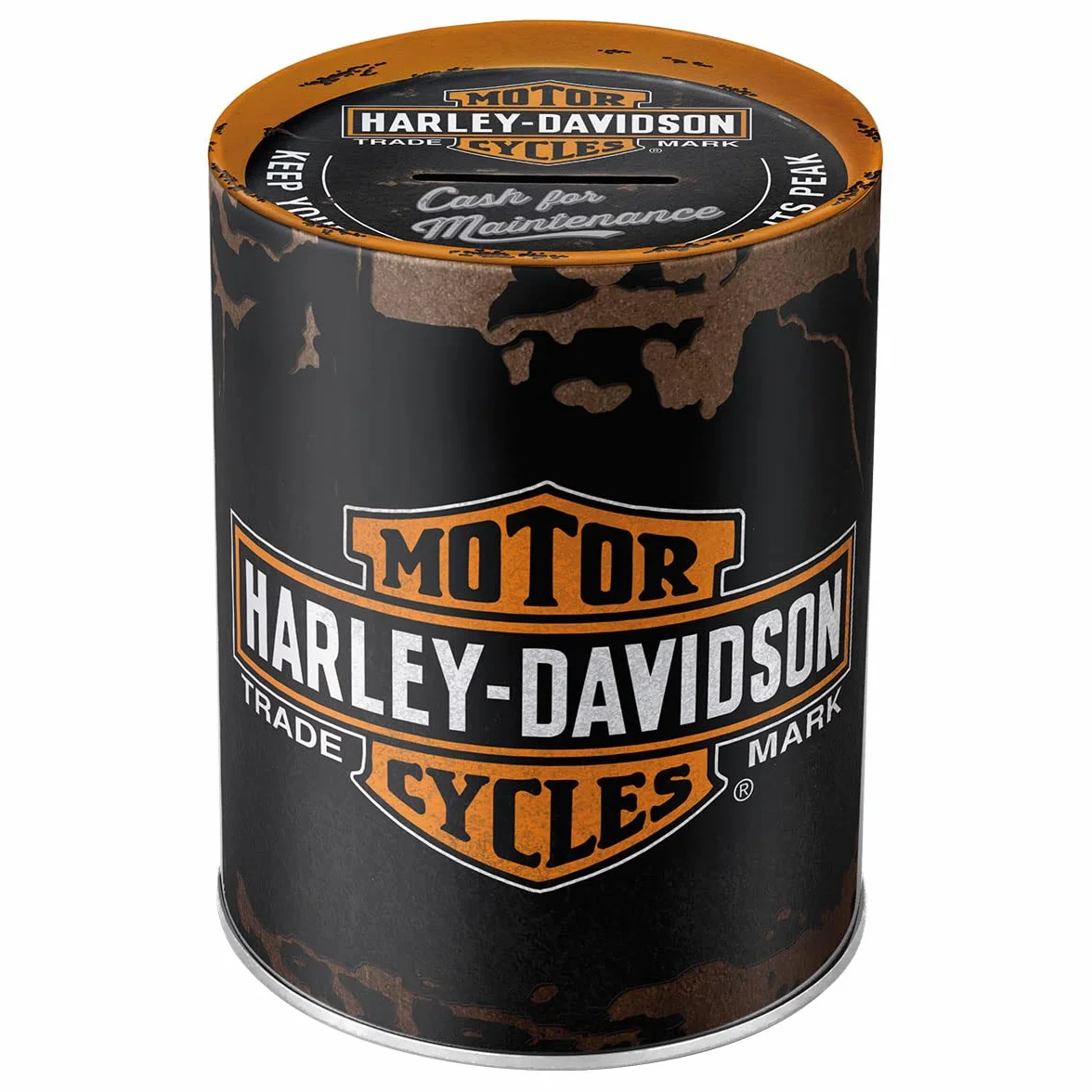Nostalgic-Art Retro skarbonka, 1 l, Harley-Davidson – Genuine Logo – Pomysł na prezent dla motocyklistów, Official License Product (OLP), metalowa skarbonka, Styl vintage