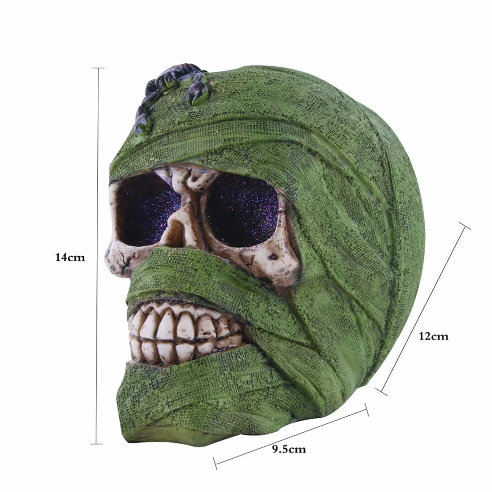 Bandaż czaszka, czaszka statua - Halloween czaszka bar dekoracje na stół fajne urodziny niespodzianka dekoracja czaszka dekoracje z gotycką dekoracją na przyjęcie