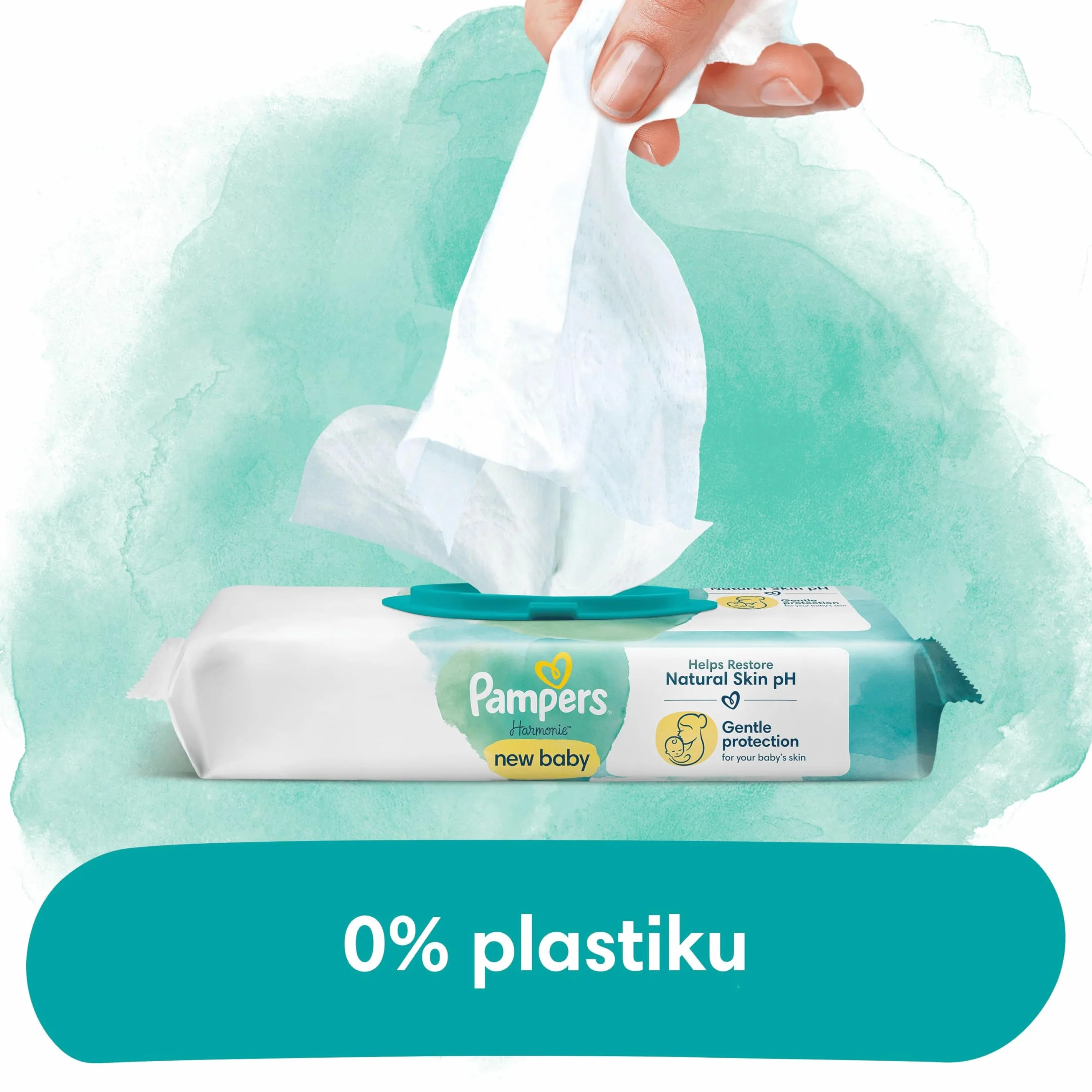 Pampers Harmonie New Baby Chusteczki Nawilżane dla Niemowląt i Dzieci, 552 sztuk (184 sztuk * 3), Bezzapachowe, Pomagają Chronić Skórę Przed Podrażnieniami