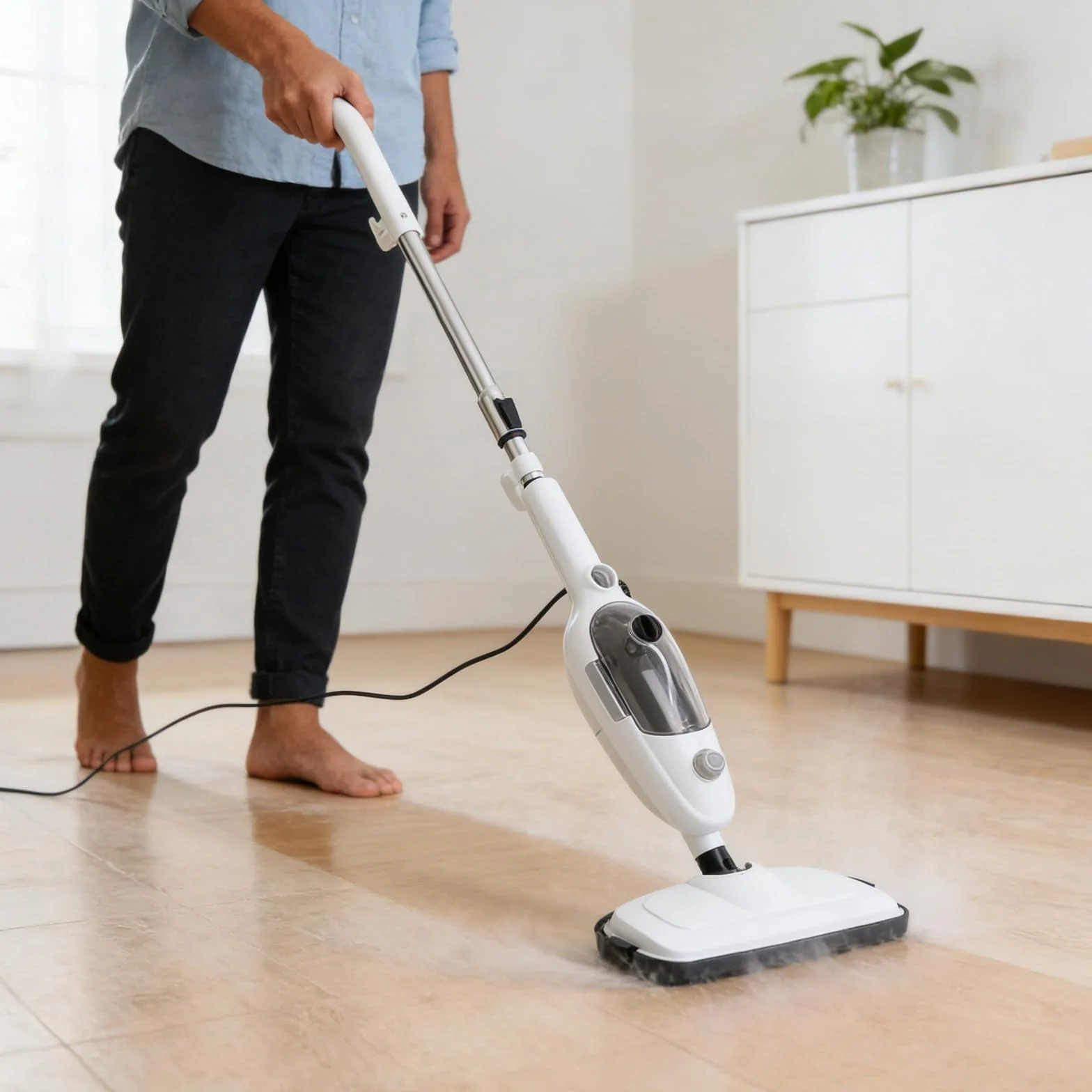 Ręczny odkurzacz parowy 1300 W Steam Cleaner do podłogi, okien, kuchni | Myjka parowa z parą 100°C, zbiornik na wodę o pojemności 450 ml i wszechstronne akcesoria do łazienki, podłogi i tapicerki