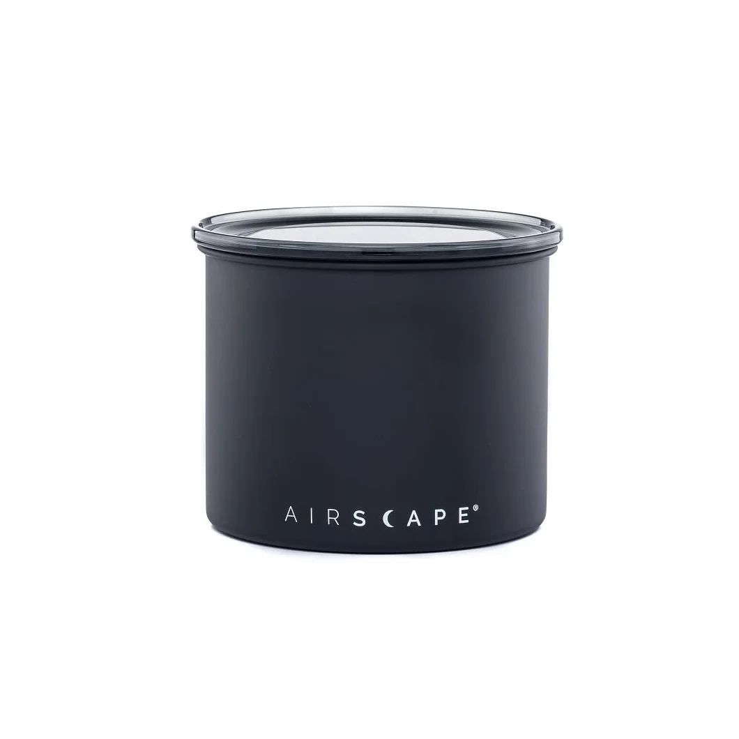 Whew Airscape Kaffee Vorratsdose luftdicht Edelstahl Lebensmittelbehälter Zwei-Wege-CO2 Ventil Klein Matte Black