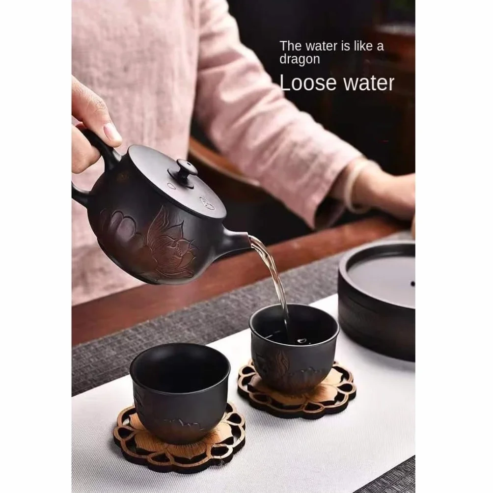 Czajniczek Fioletowy Glina Czajniczek Domowy Antyczny Fioletowy Garnek Ceramiczny Pojedynczy Garnek Zestaw Herbaty Kung Fu Ręcznie Pokryta Miska Czajniczek Herbata Zestawy Czajniczek Czajniki