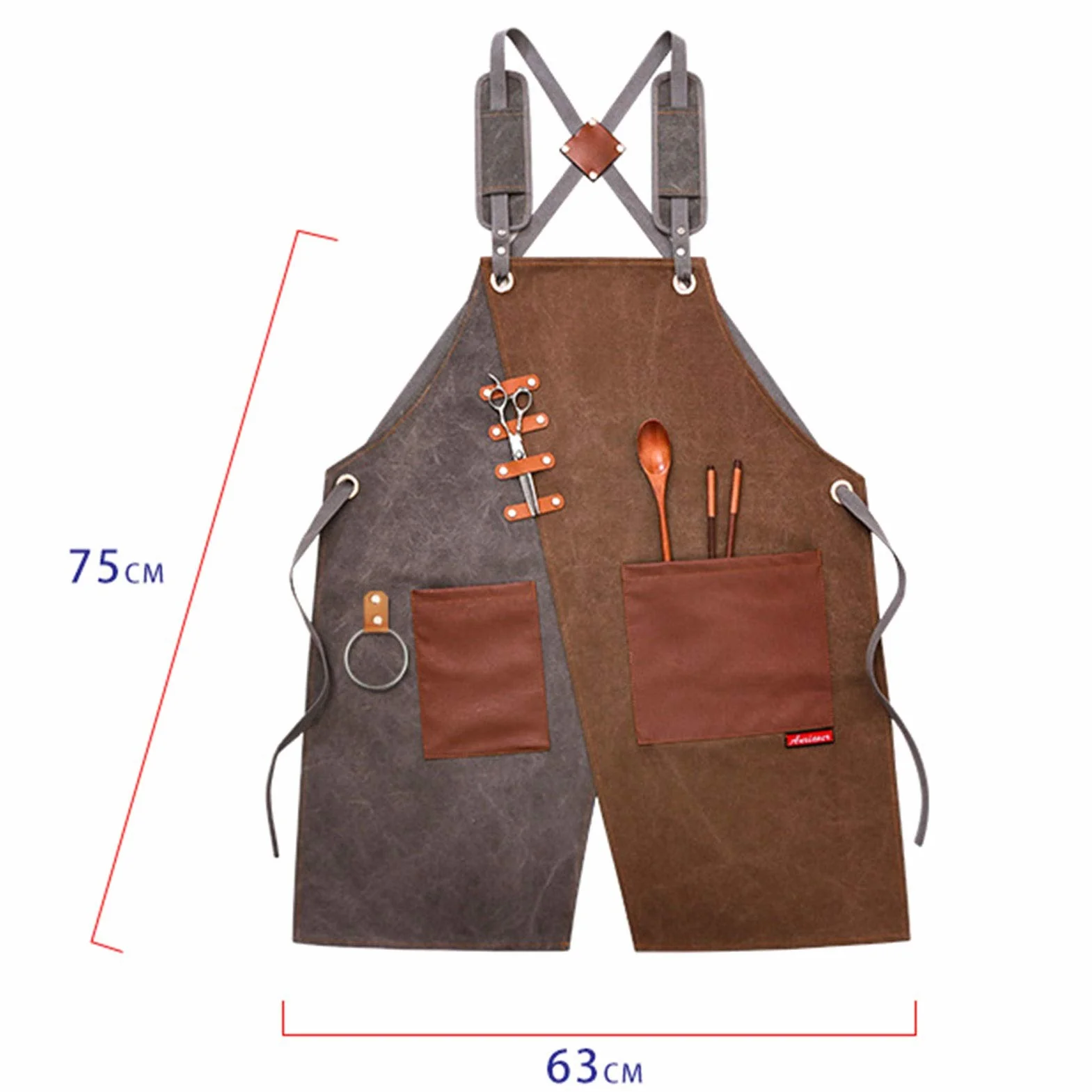 Fartuchy z kieszeniami, Fartuch roboczy unisex wielokolorowy XL do garażu w warsztacie garncarskim kuchni