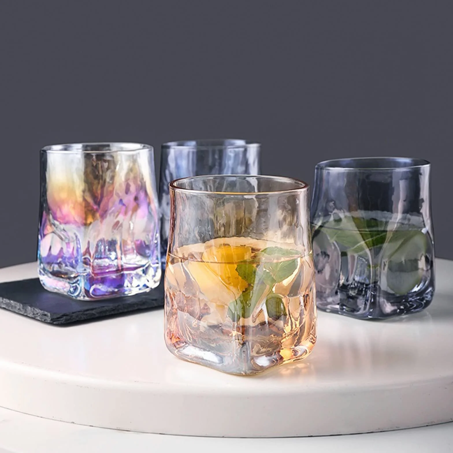 Szklane kubki do kawy kreatywne kwadratowe szklanki do picia szklanka do whisky, szklanka na wodę, kieliszek do soku kieliszek do wina kubek do picia 250 ml/330 ml szklane kubki do kawy