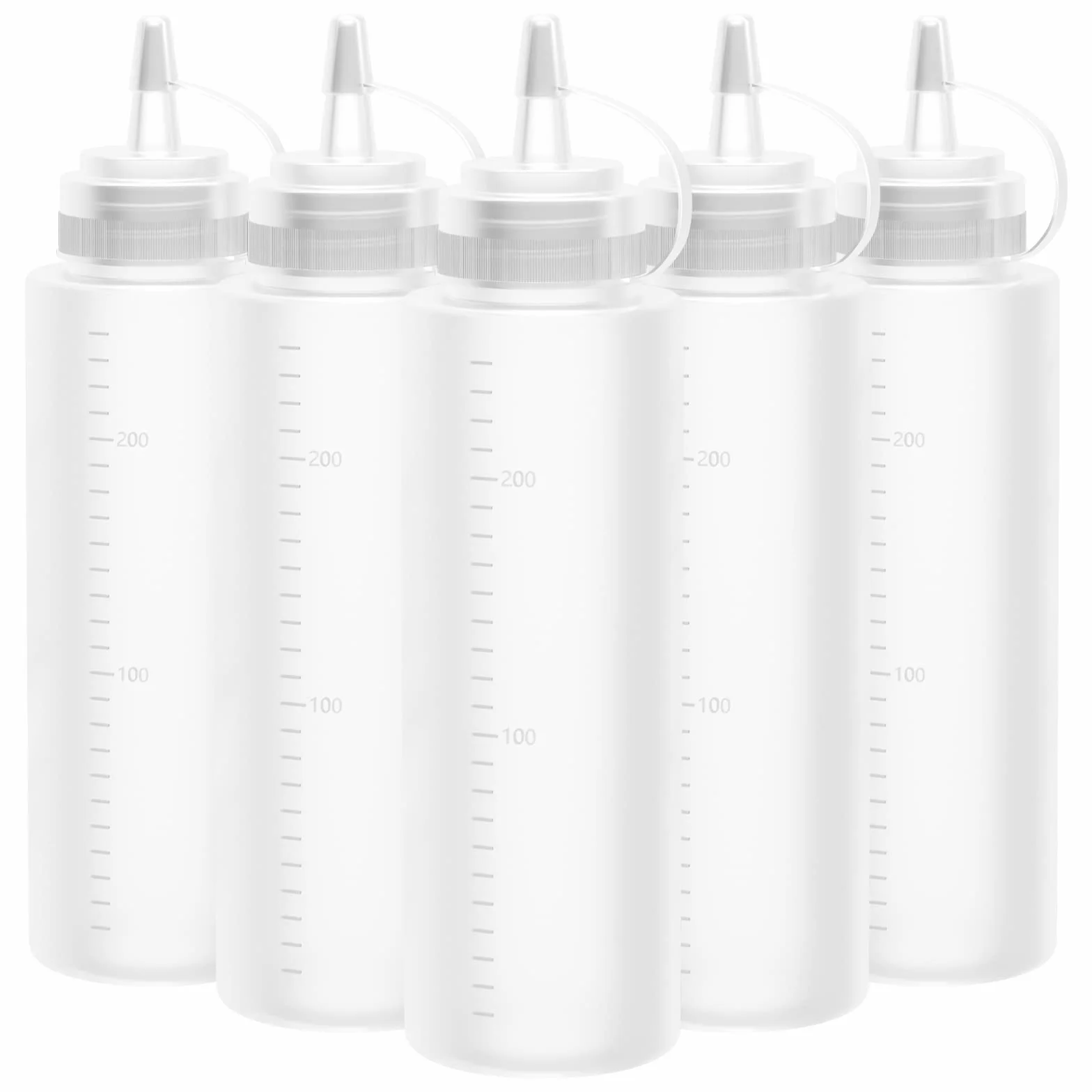 Squeeze Bottle 240 ml plastiku, biały 4pcs