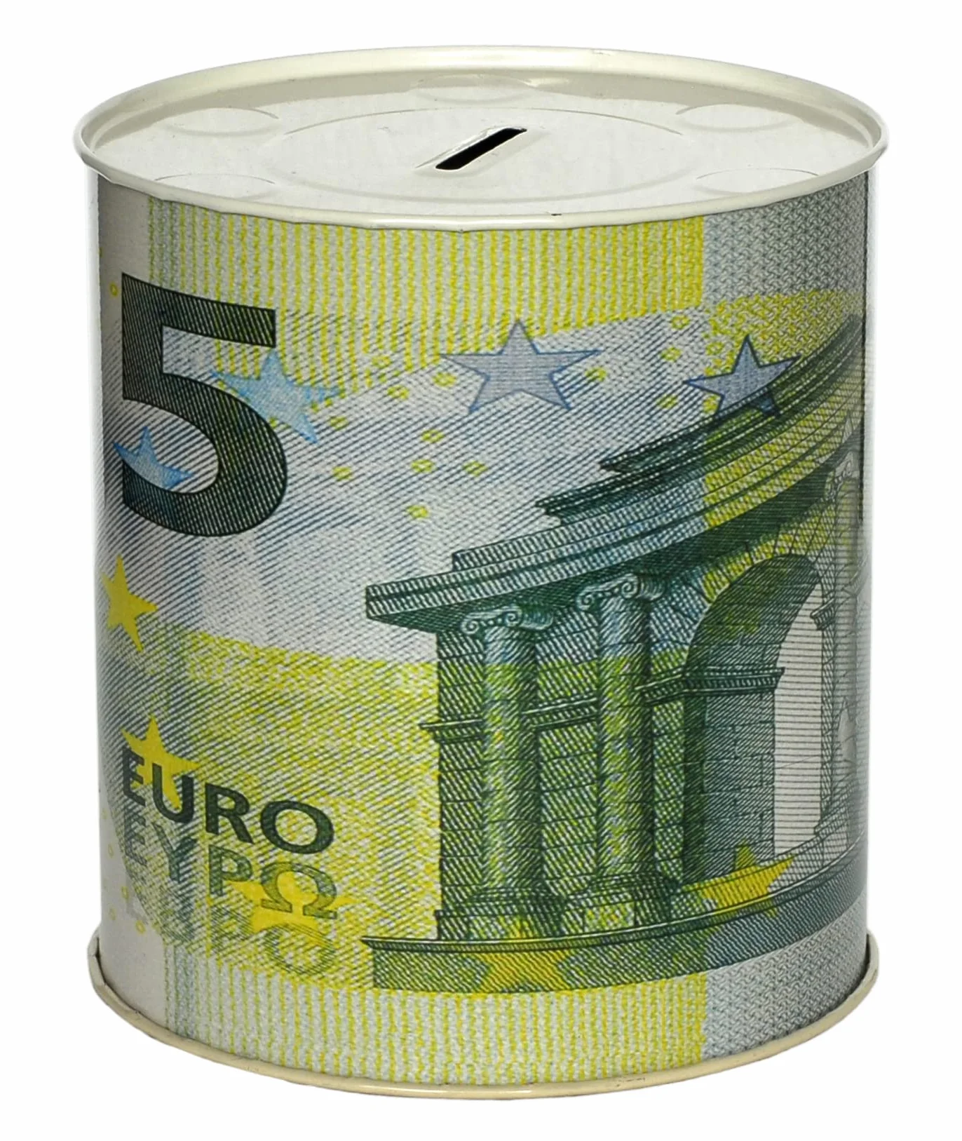 1 Skarbonka Pieniądze Papier Moneta Banknoty Metalowe Nieotwierane Metalowe (Losowy banknot euro) 14 x 13 cm
